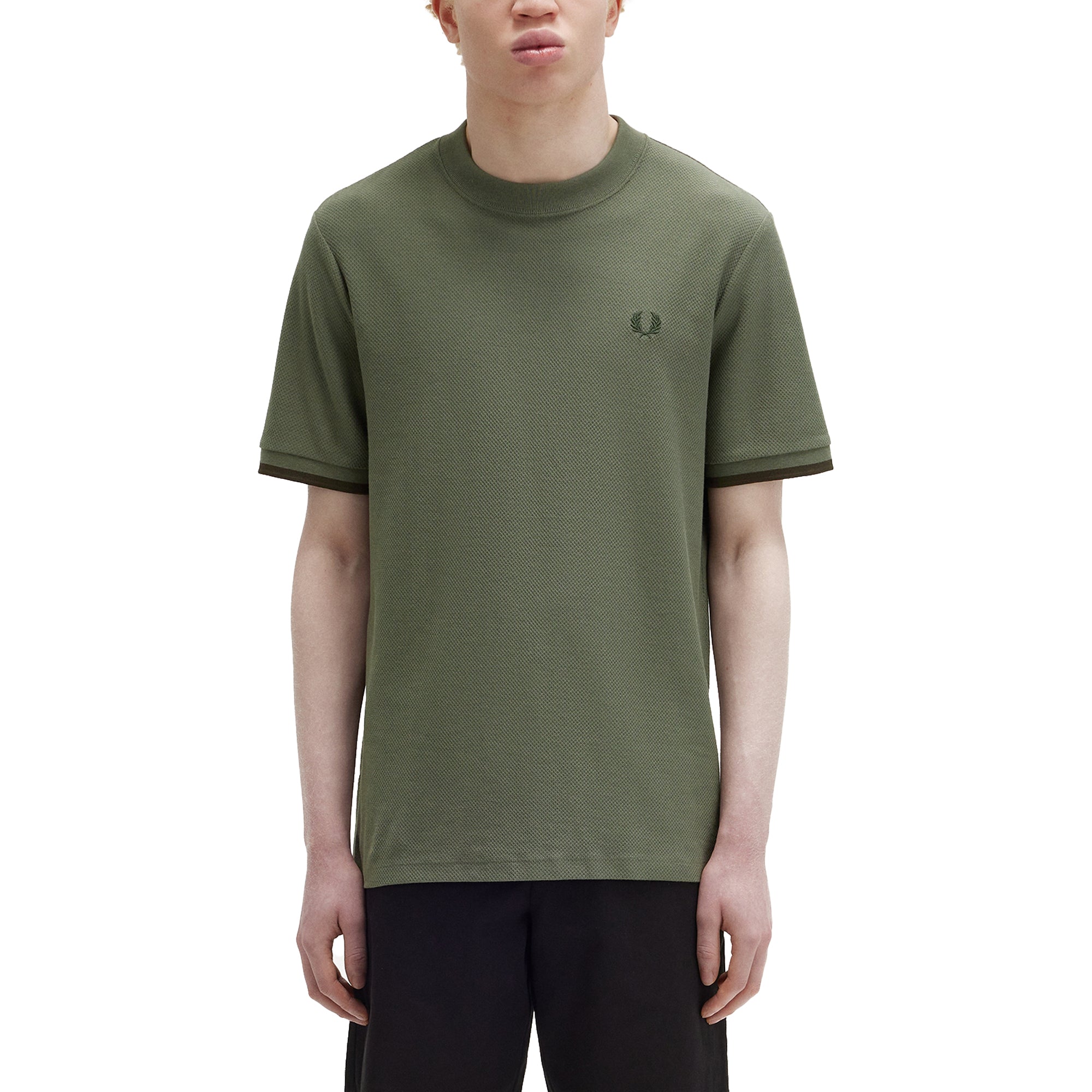 Fred Perry Tipped Cuff Honeycomb Pique T-Shirt