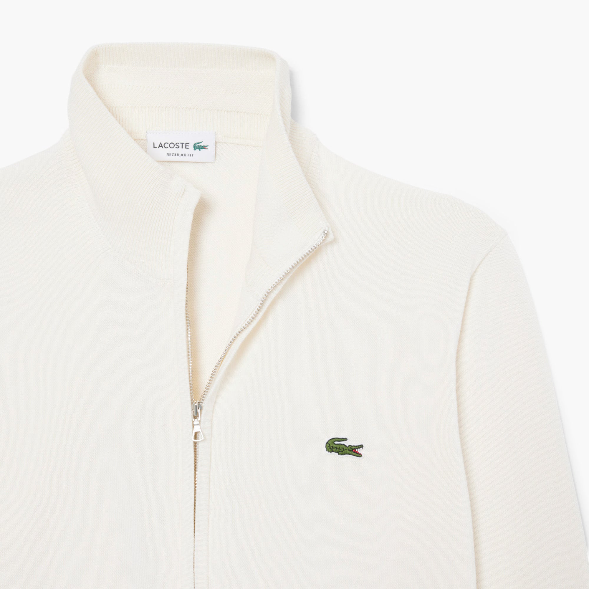 Lacoste AH1957 Full Zip High Neck Cotton Knit