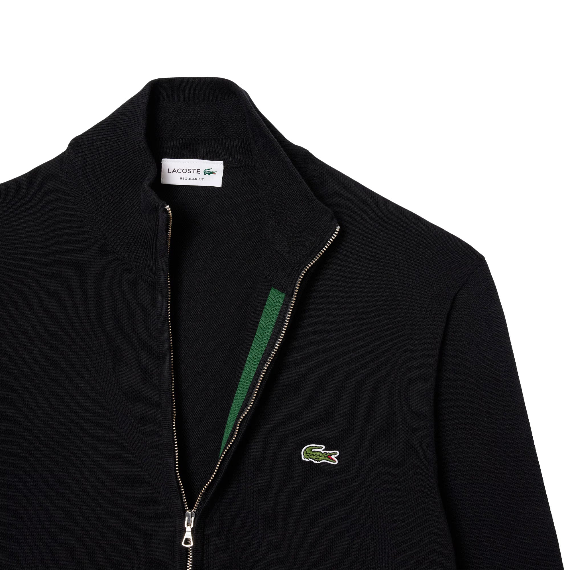Lacoste AH1957 Full Zip High Neck Cotton Knit