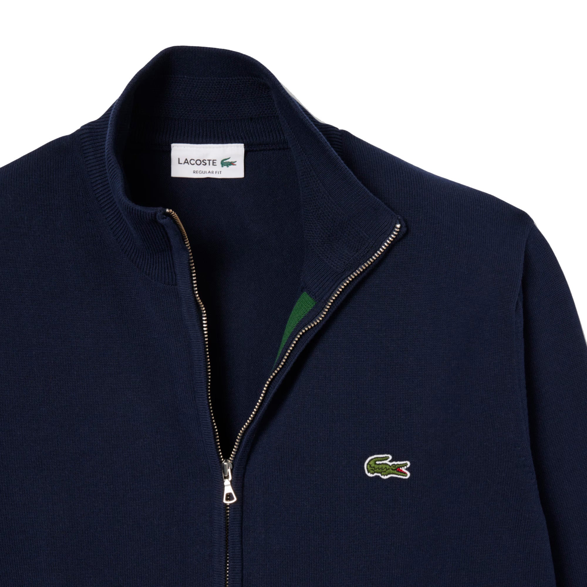 Lacoste AH1957 Full Zip High Neck Cotton Knit