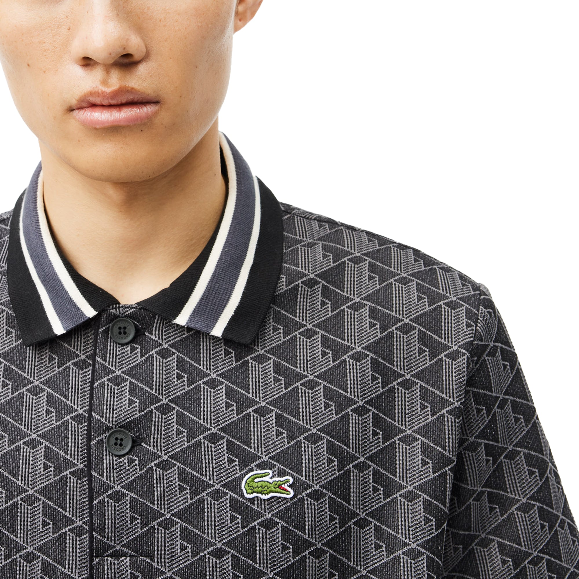 Lacoste DH1417 Jacquard Monogram Polo