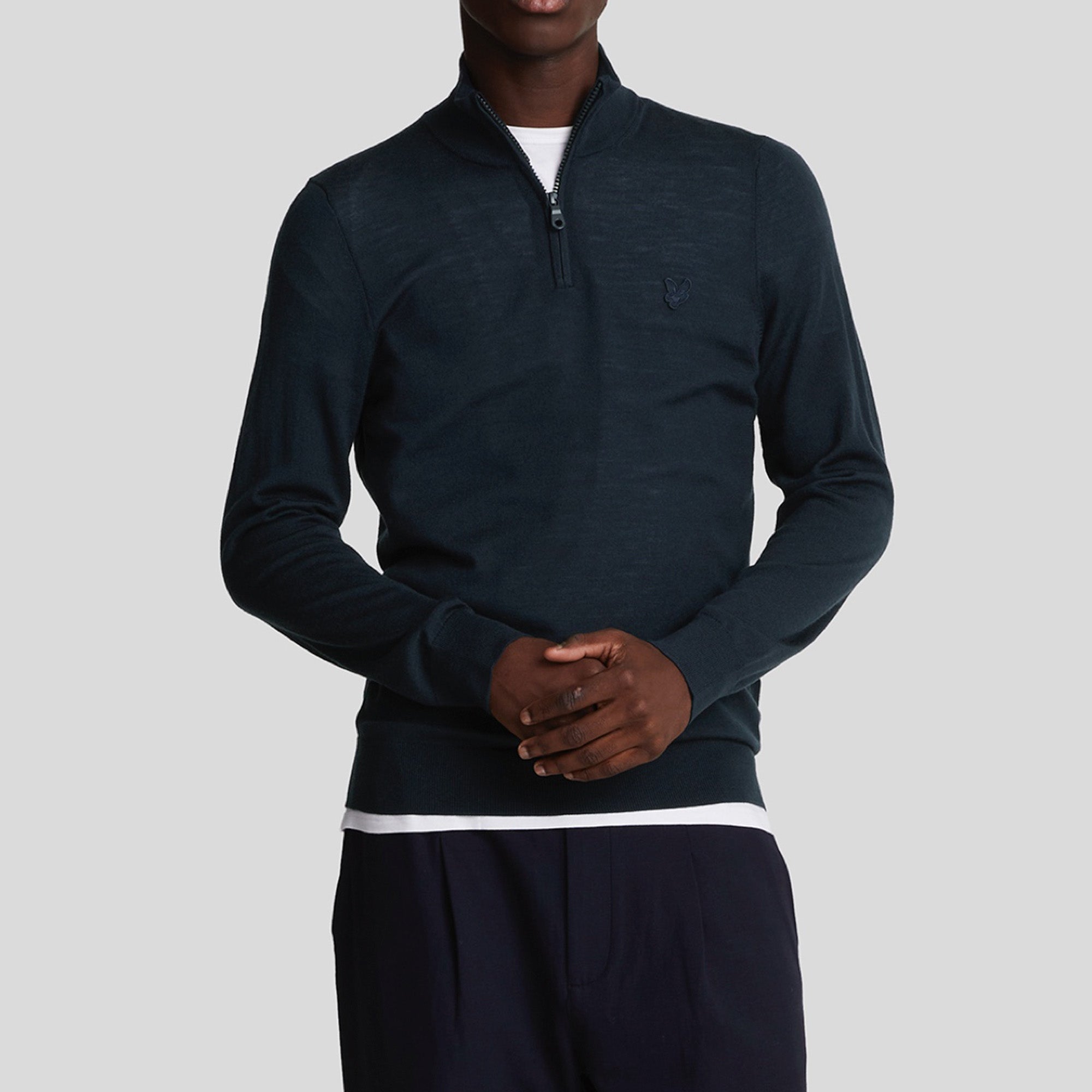 Lyle & Scott Tonal Merino Quarter Zip Jumper