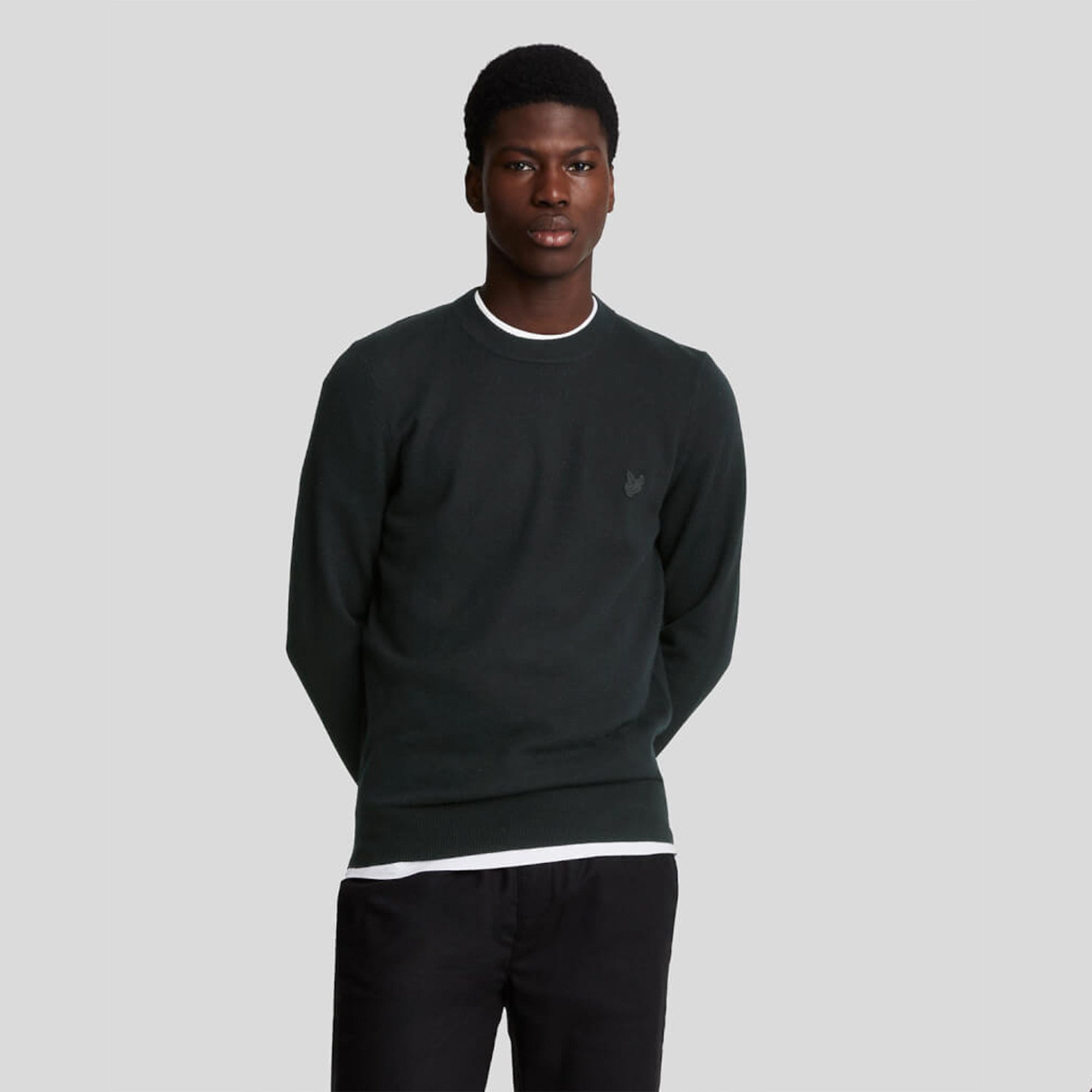 Lyle & Scott Tonal Eagle Lambswool Crew Neck Jumper