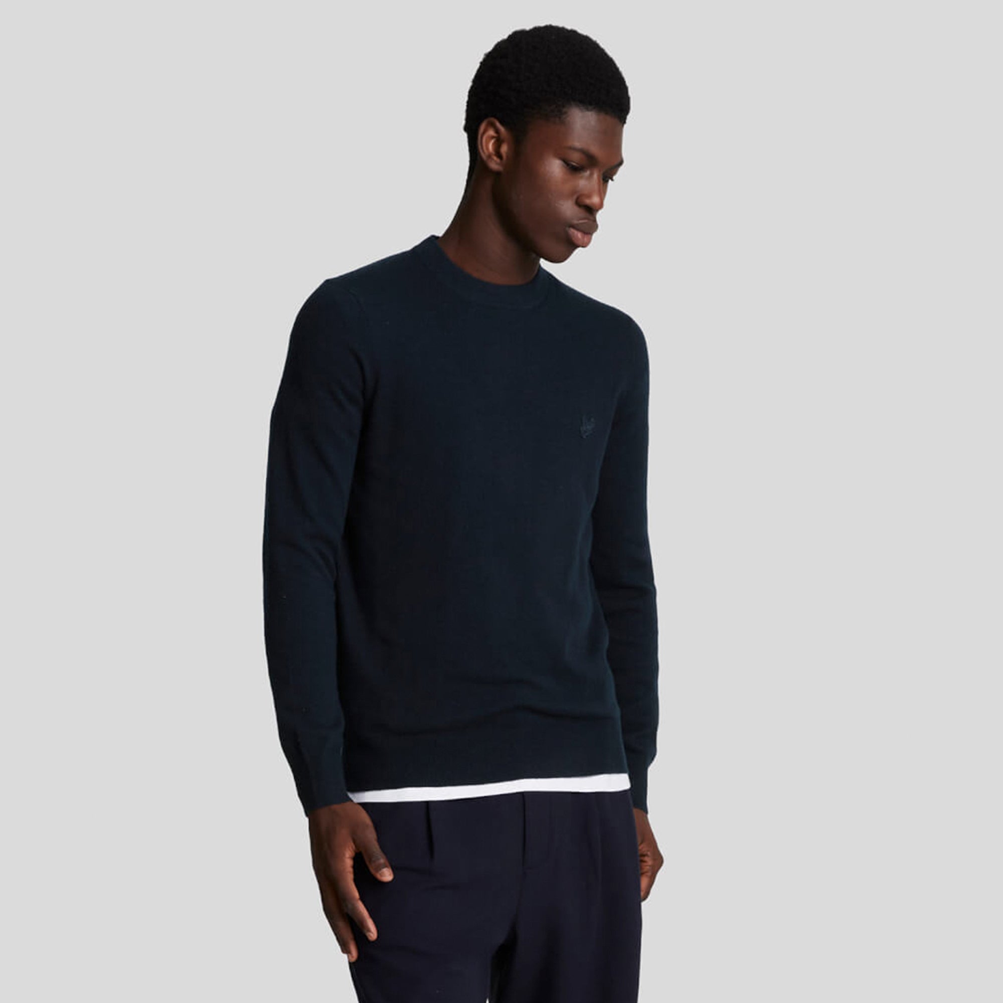 Lyle & Scott Tonal Eagle Lambswool Crew Neck Jumper
