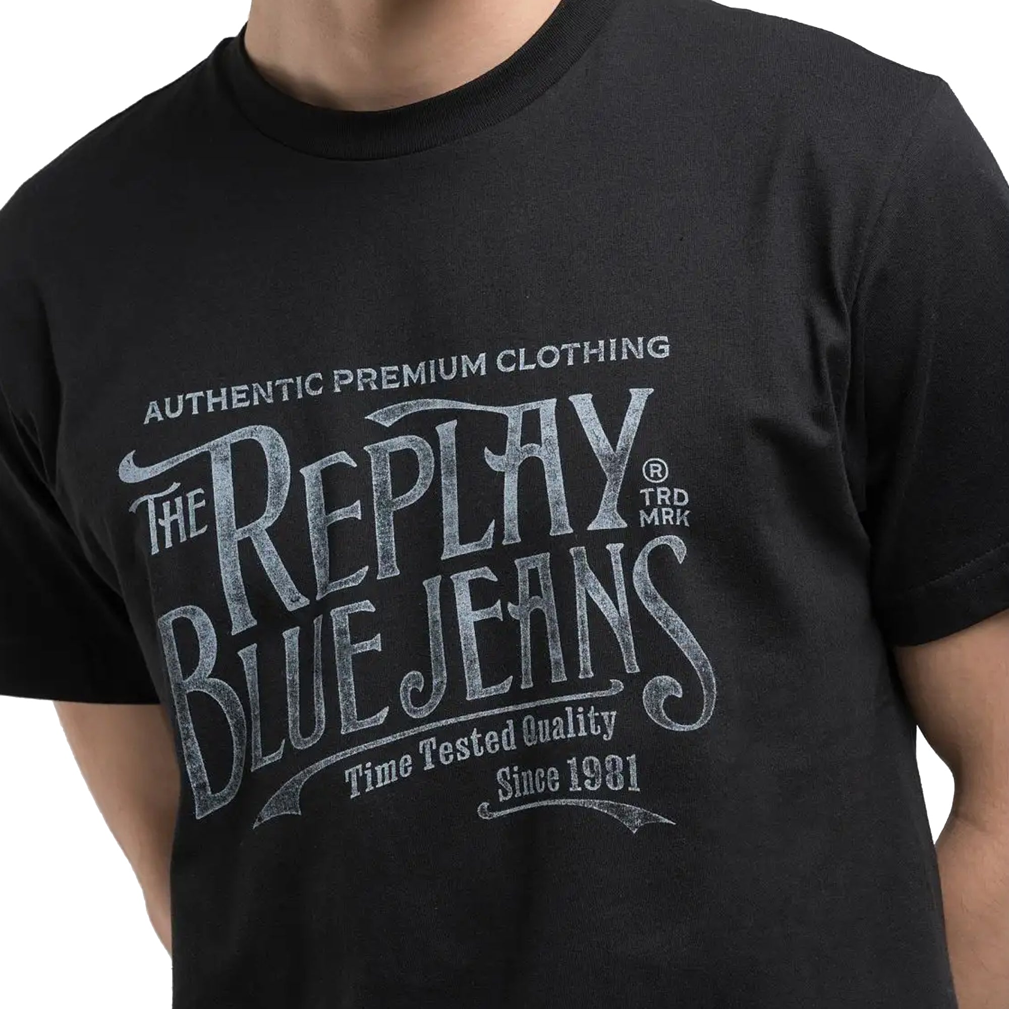 Replay Royal Eagle Blue Jeans Chest Logo T-Shirt