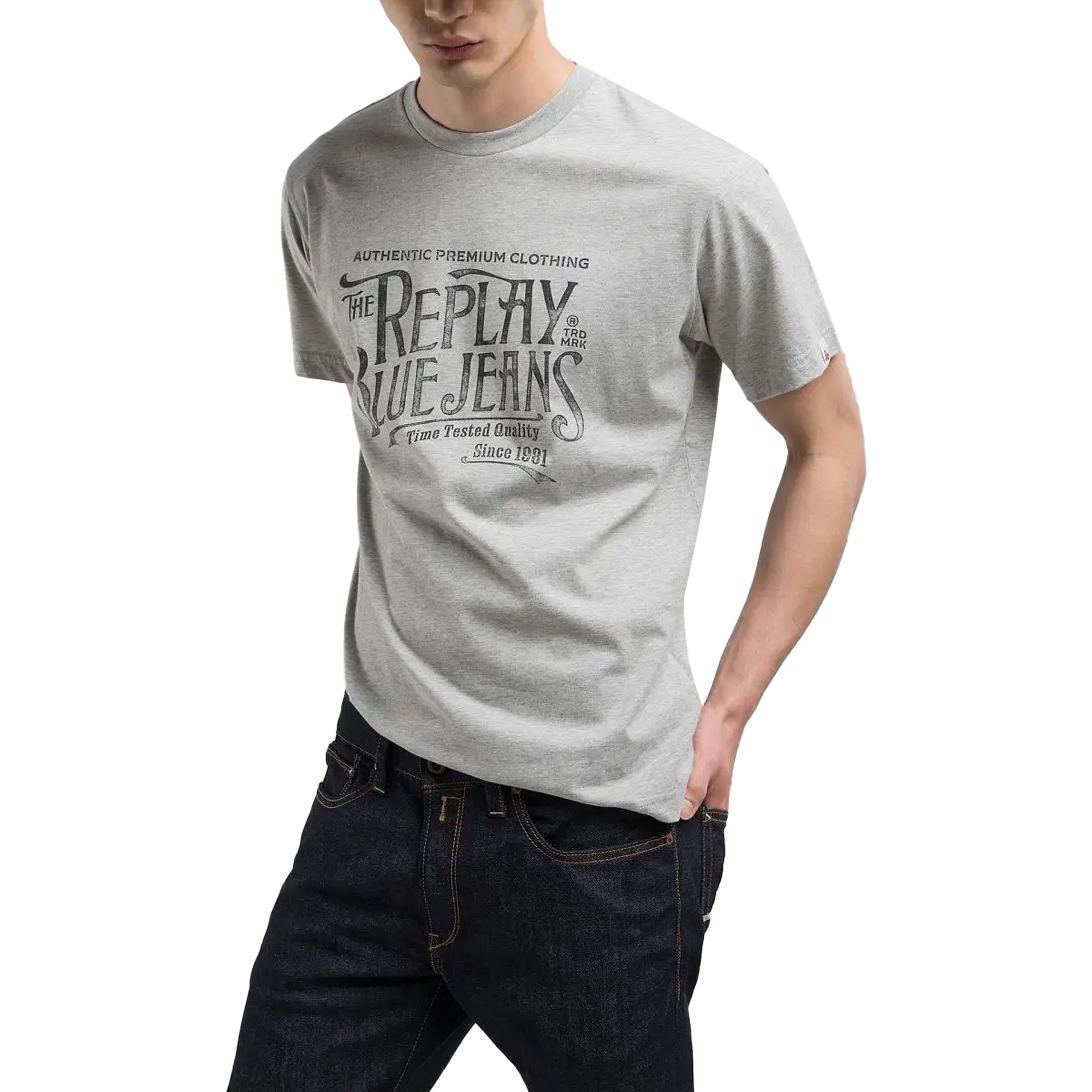 Replay Royal Eagle Blue Jeans Chest Logo T-Shirt