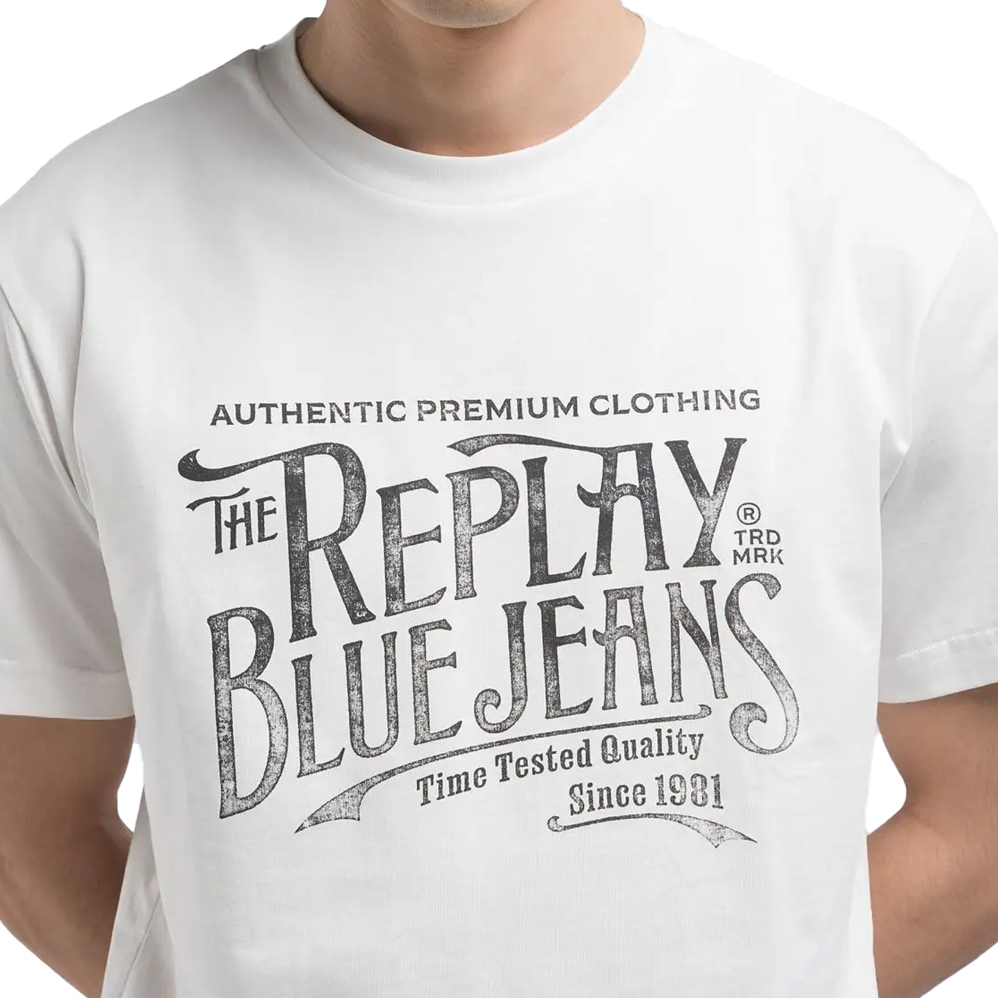 Replay Royal Eagle Blue Jeans Chest Logo T-Shirt