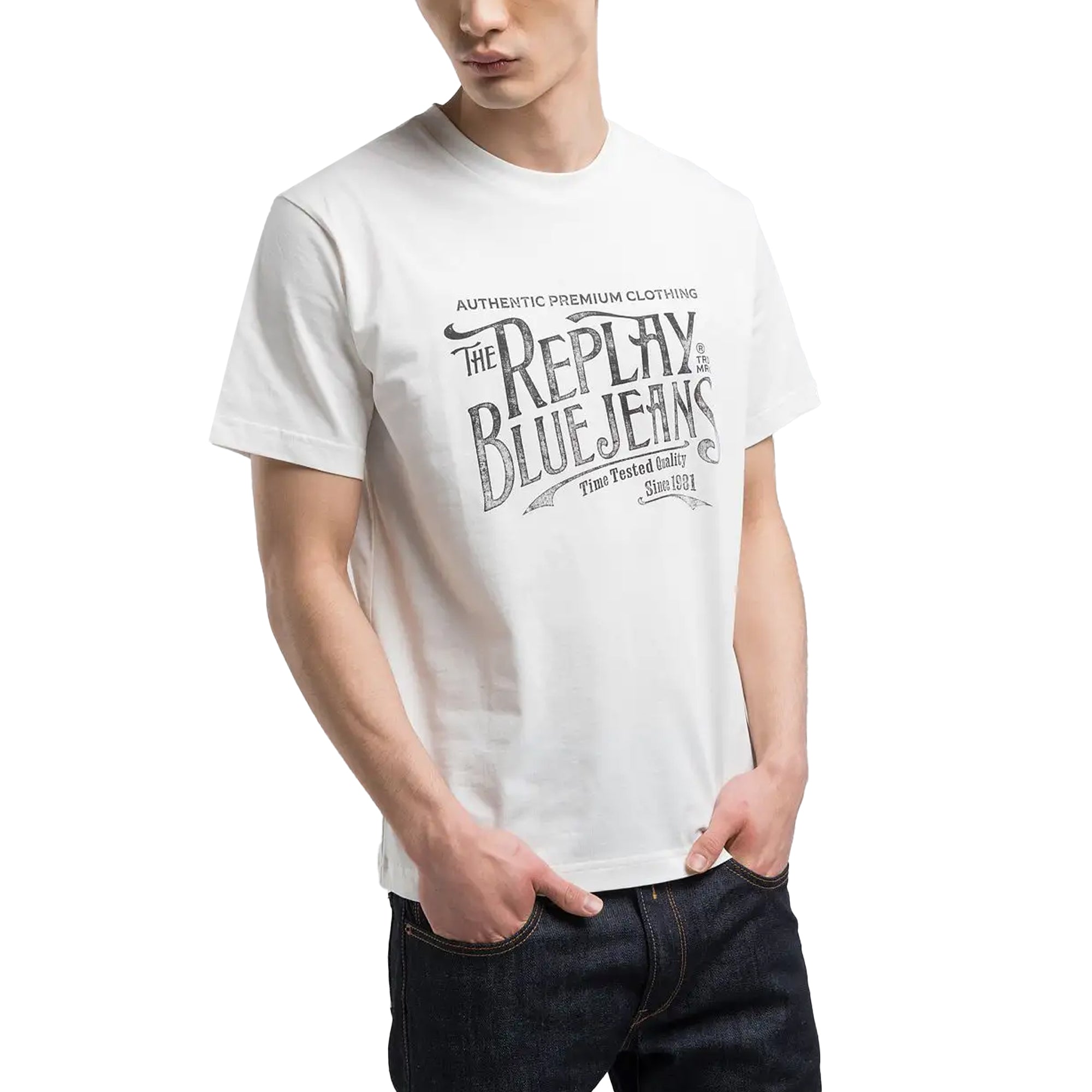 Replay Royal Eagle Blue Jeans Chest Logo T-Shirt