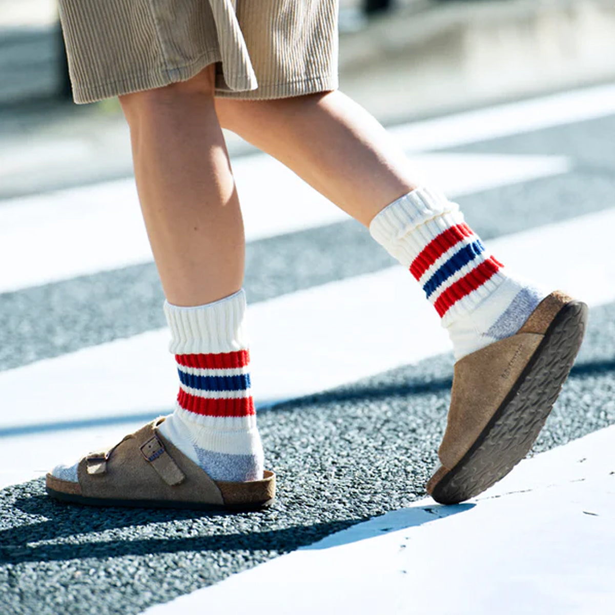 ROTOTO Coarse Ribbed Old School Crew Socks