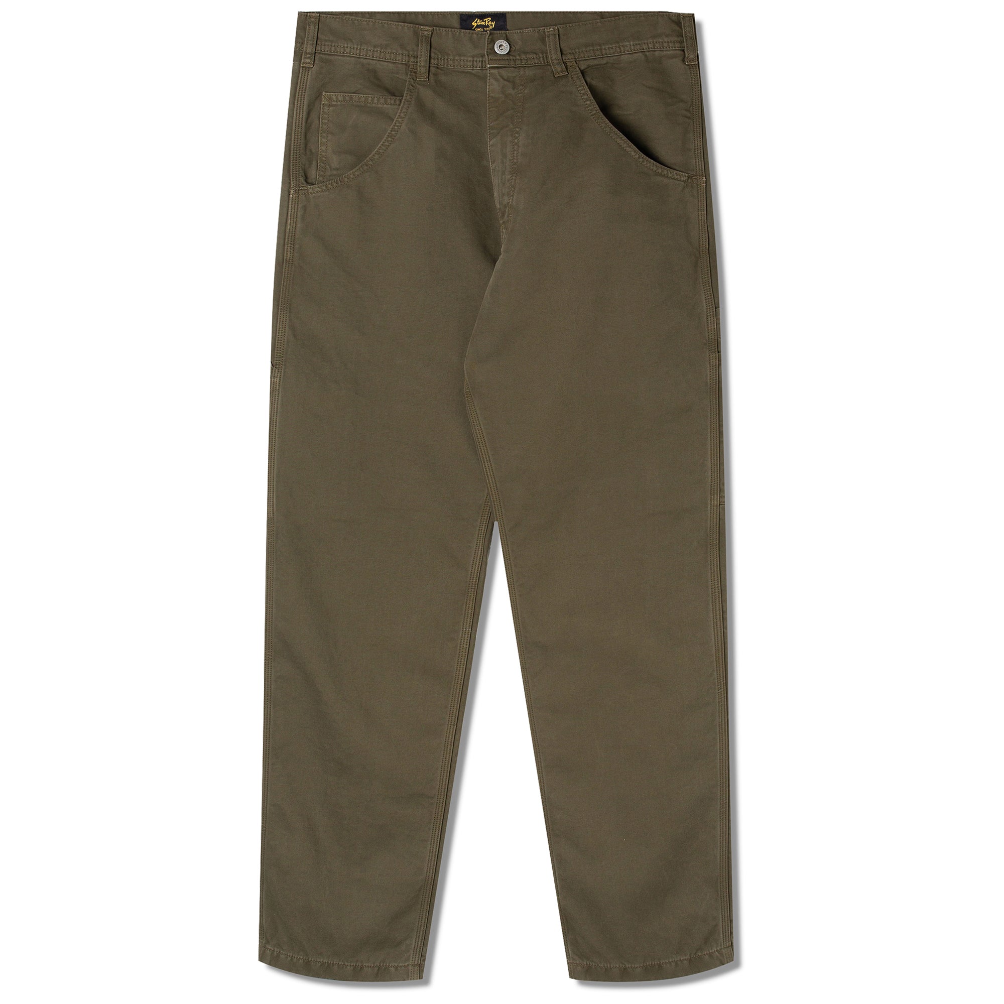 Front view of Stan Ray 80s Painter Pant for Men in Olive Twill