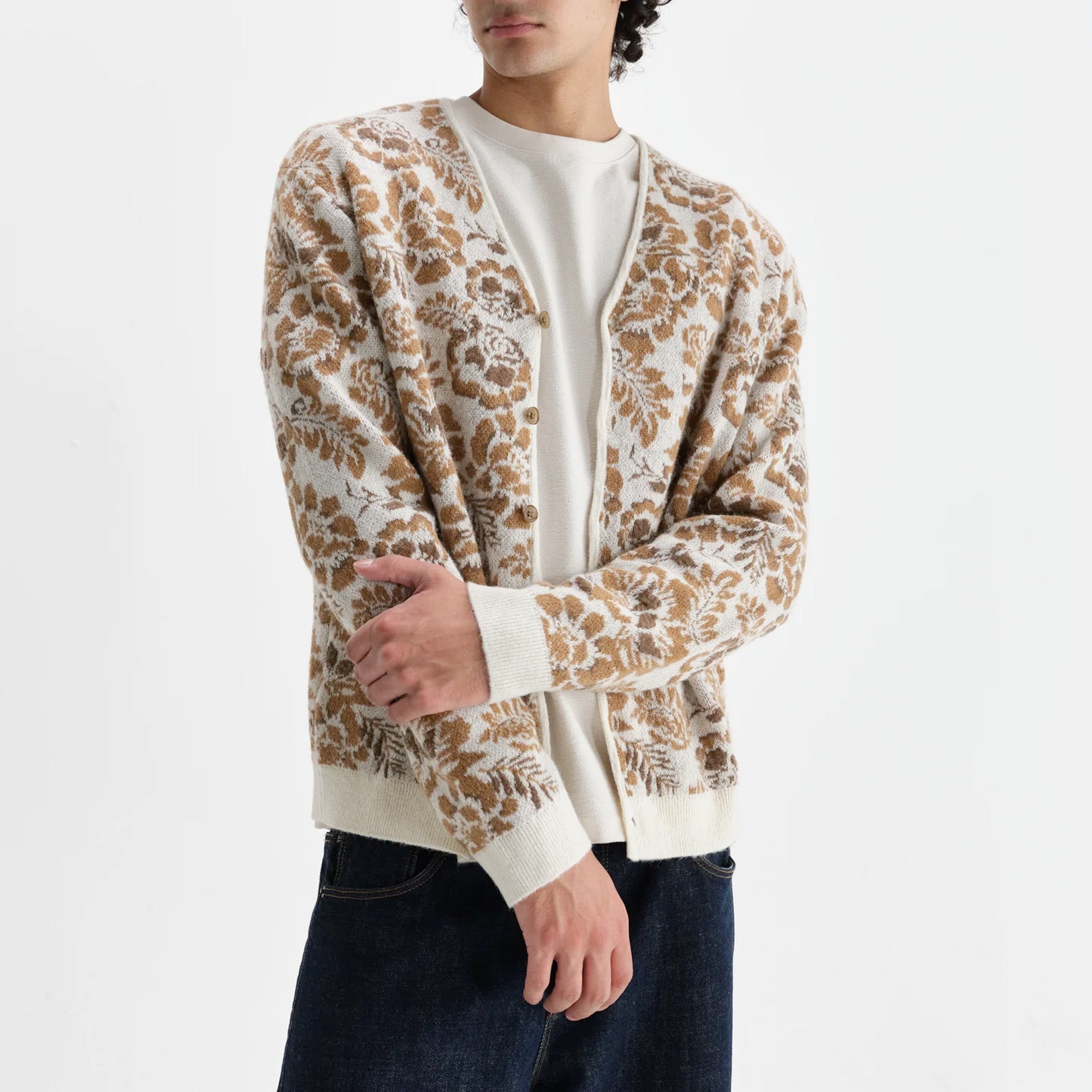Wax London Alban Floral Textured Jacquard Cardigan