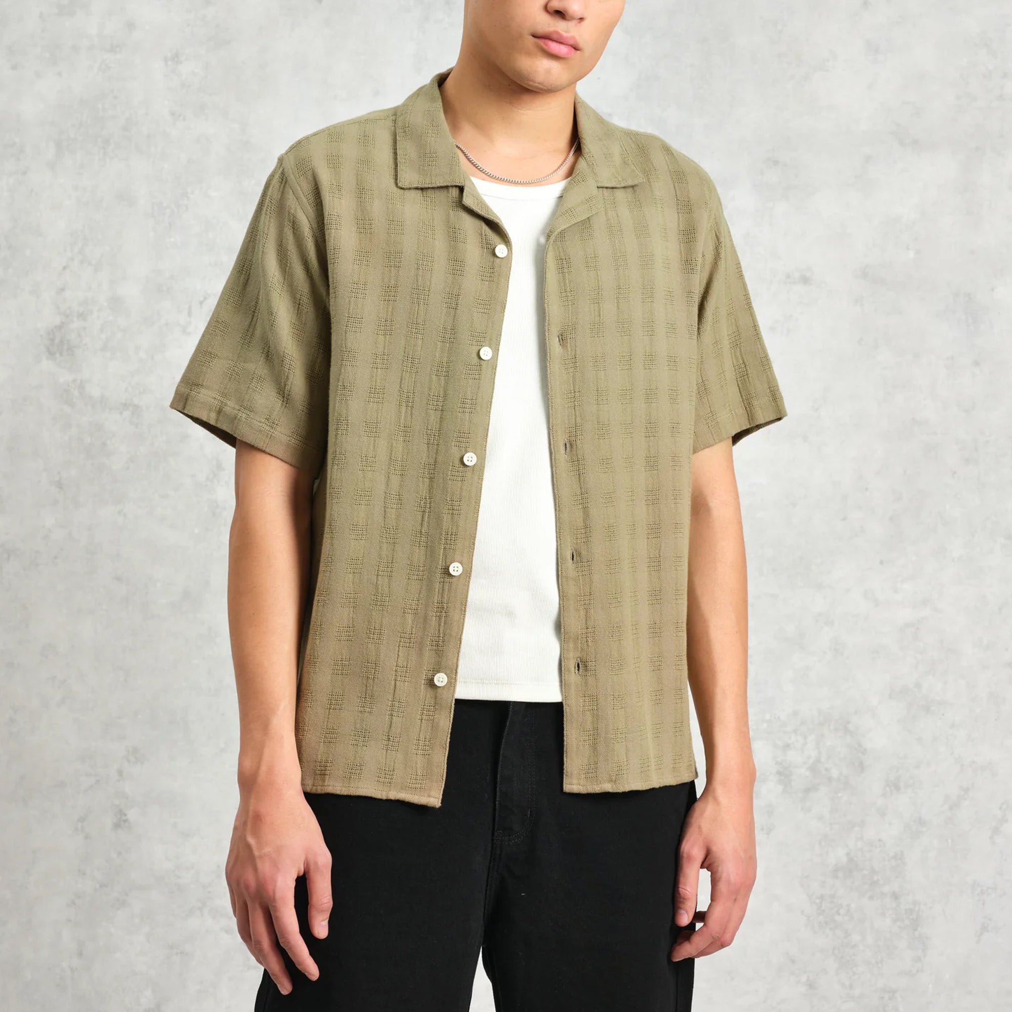 Wax London Didcot Open Weave Shirt