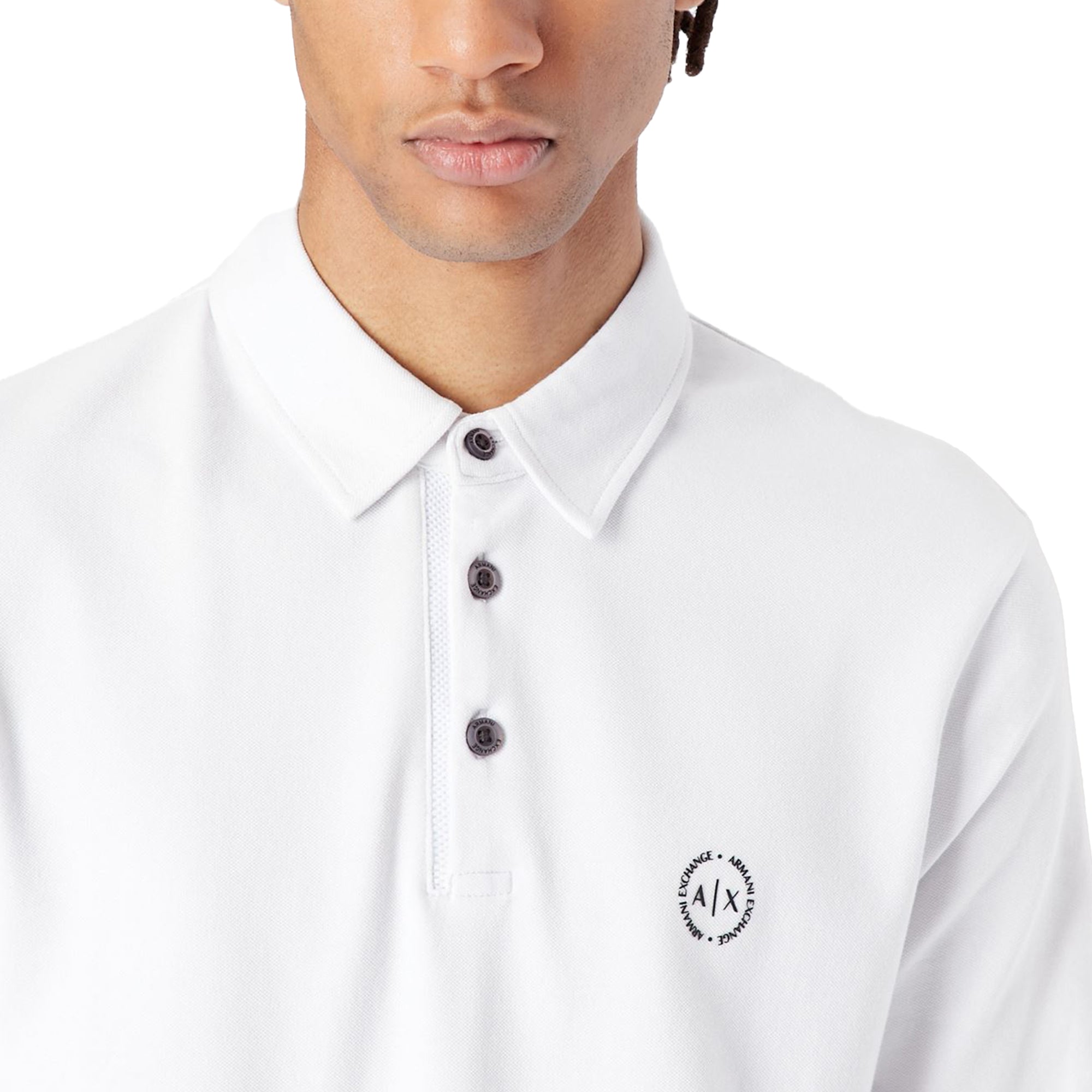 Armani Exchange Small Chest Logo Stretch Polo - White