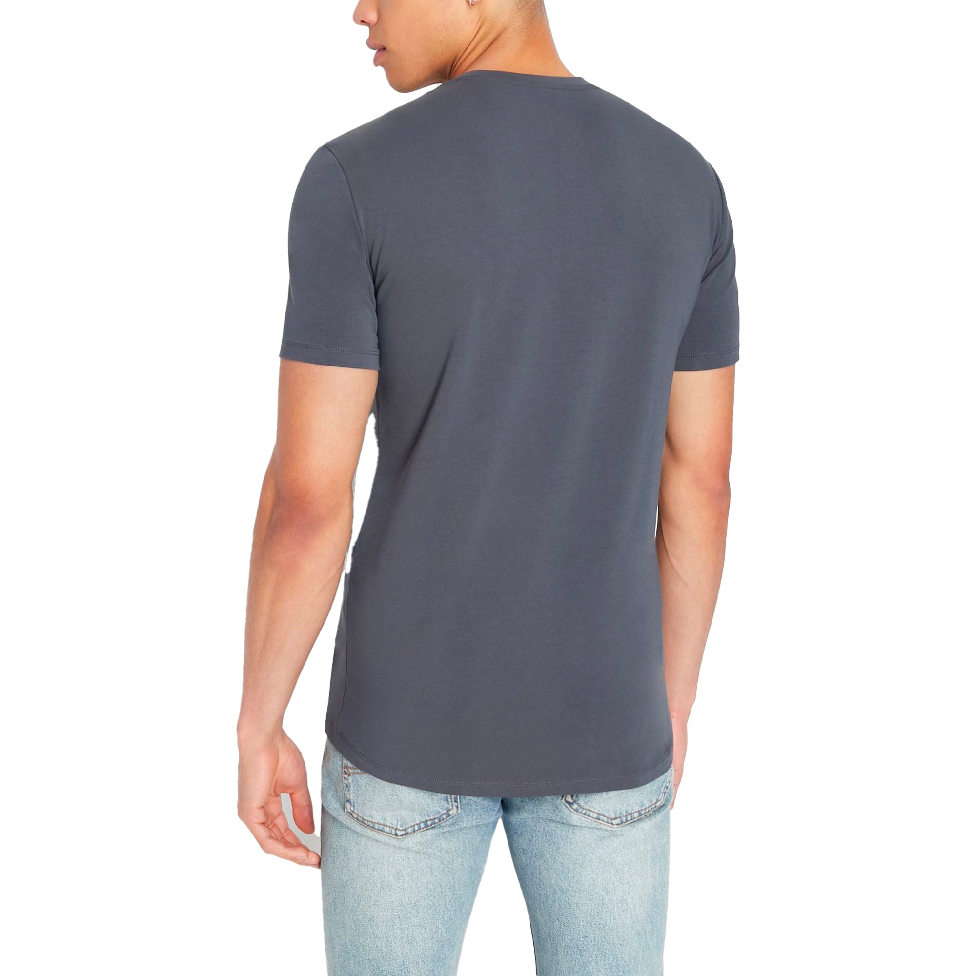 Armani Exchange Small Chest Logo Stretch T-Shirt - Charcoal Blue