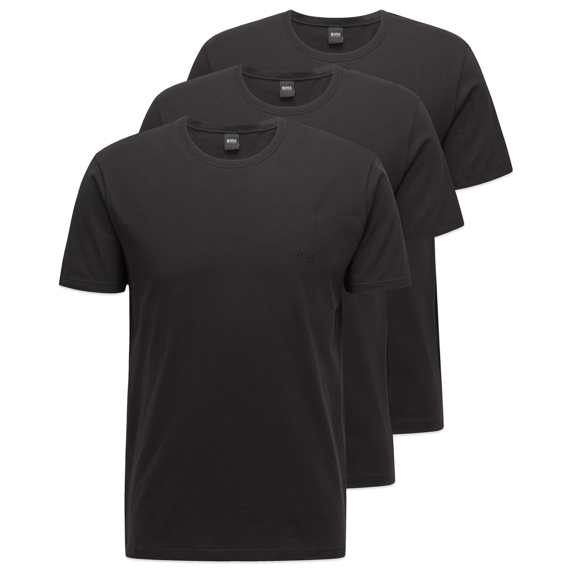 Boss 3 Pack Cotton T-Shirts - Black