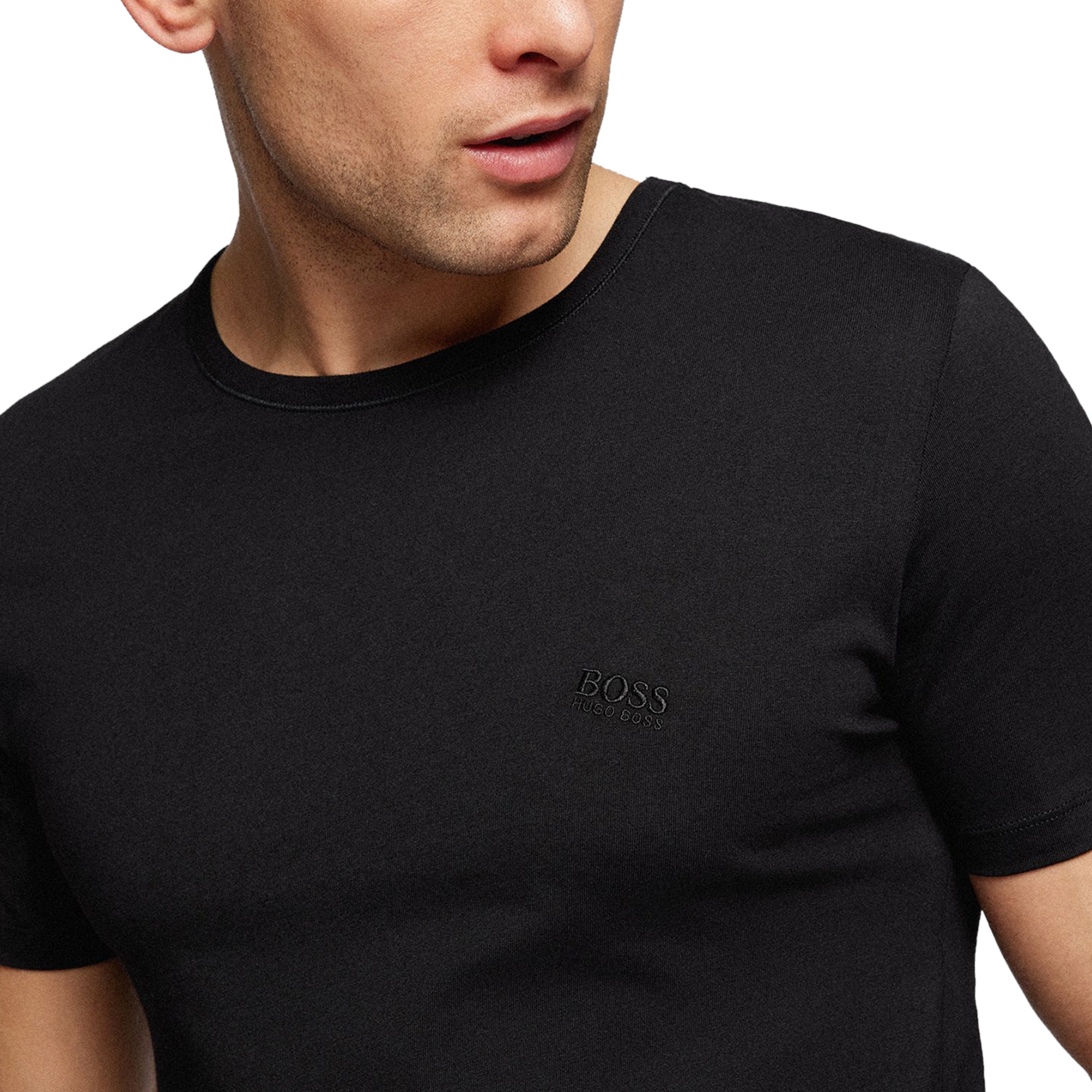 Boss 3 Pack Cotton T-Shirts - Black