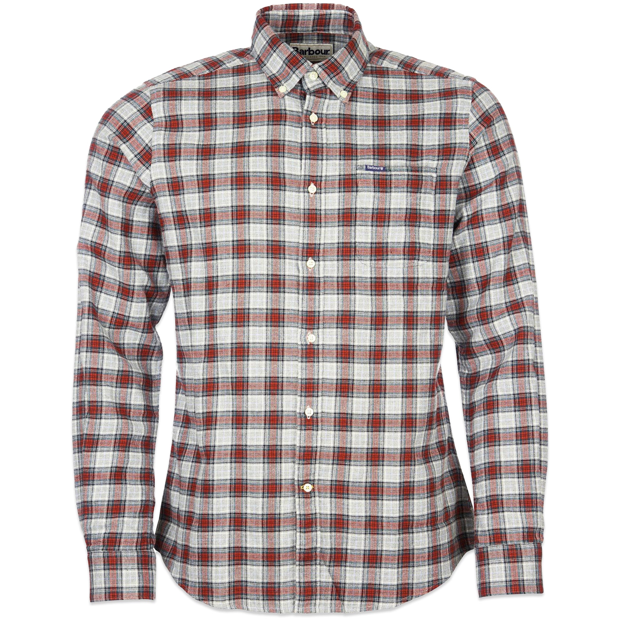 Barbour Alderton Brushed Cotton Tailored Shirt - Grey Marl