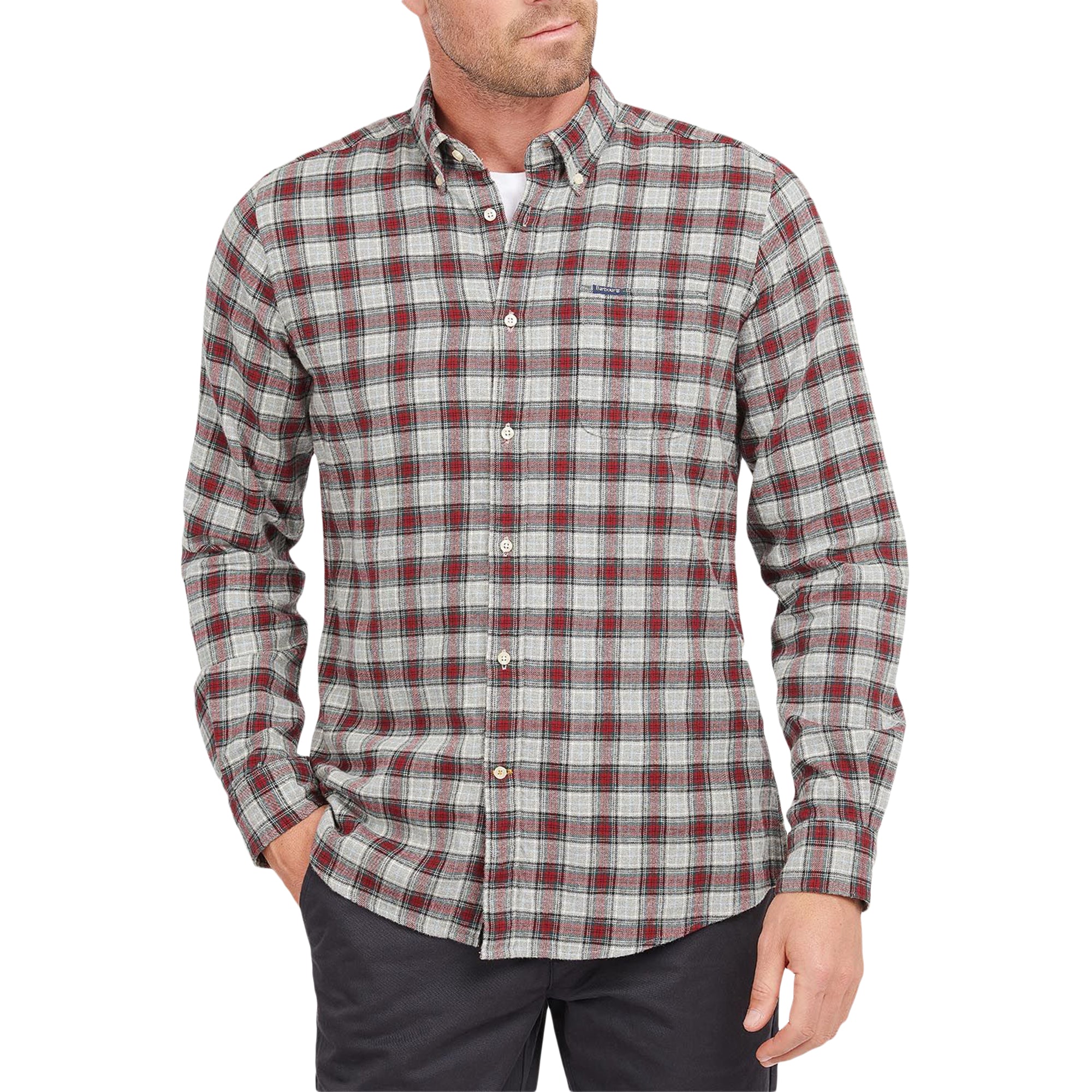 Barbour Alderton Brushed Cotton Tailored Shirt - Grey Marl