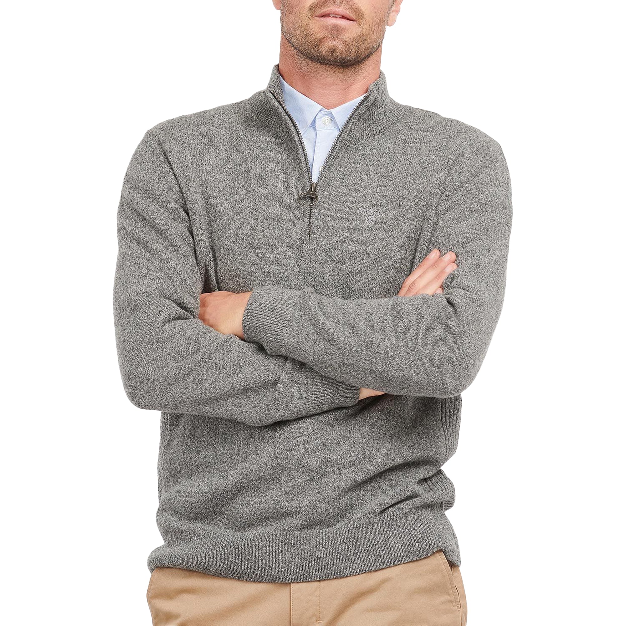 Barbour Tisbury Half Zip Sweater - Grey