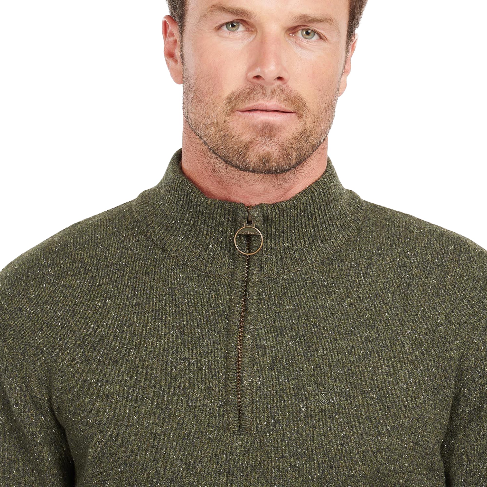 Barbour Tisbury Half Zip Sweater - Dark Seaweed