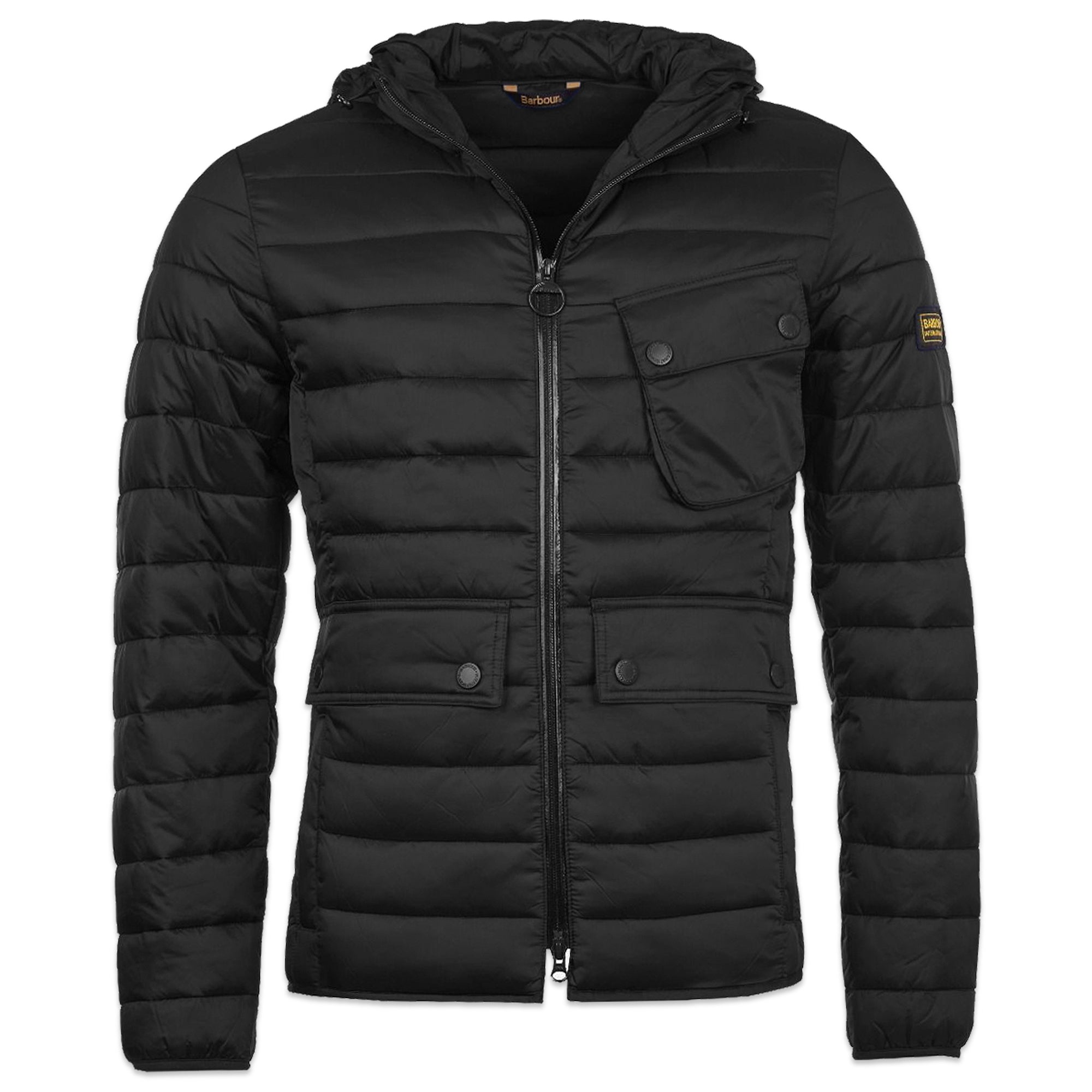 Barbour Outston Hooded Quilt Jacket - Black - Arena Menswear
