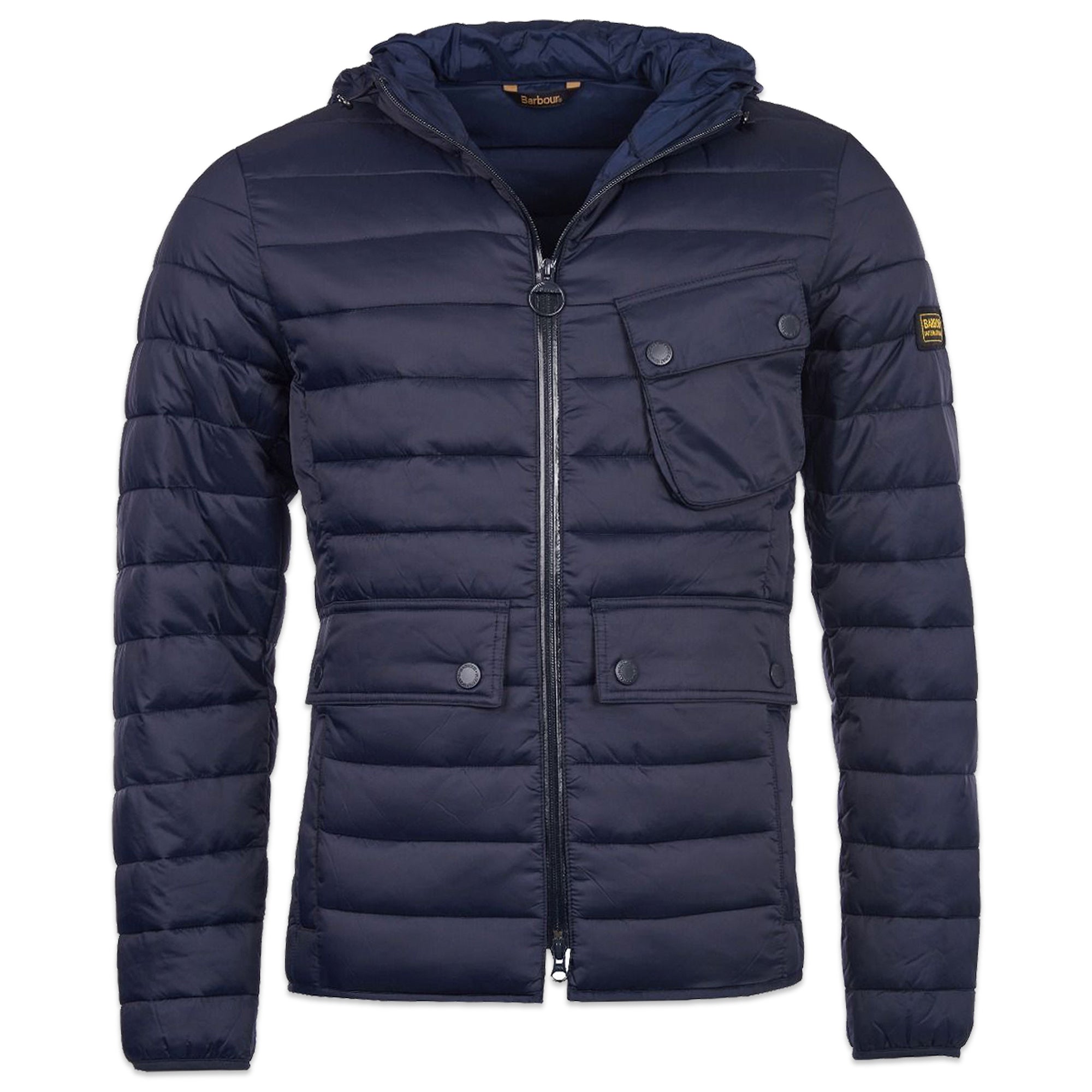 Barbour Outston Hooded Quilt Jacket - Navy - Arena Menswear