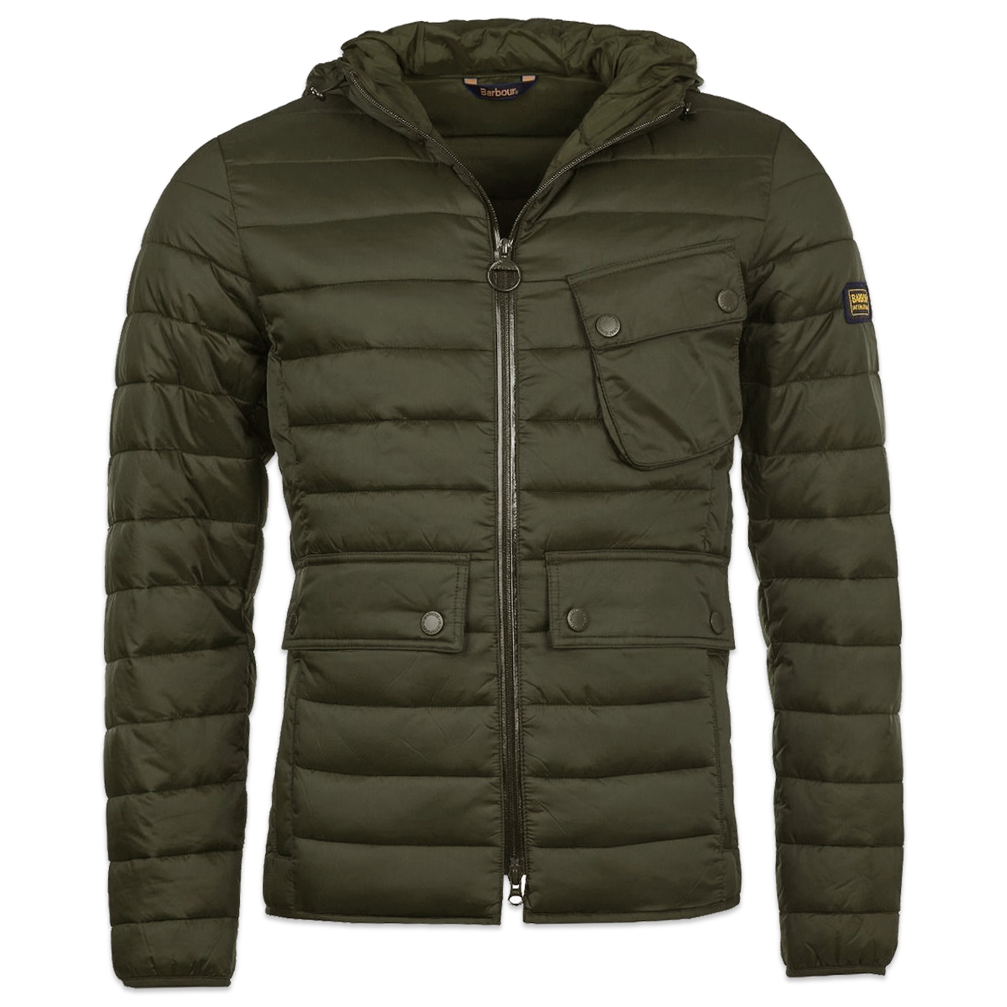Barbour Outston Hooded Quilt Jacket - Olive - Arena Menswear