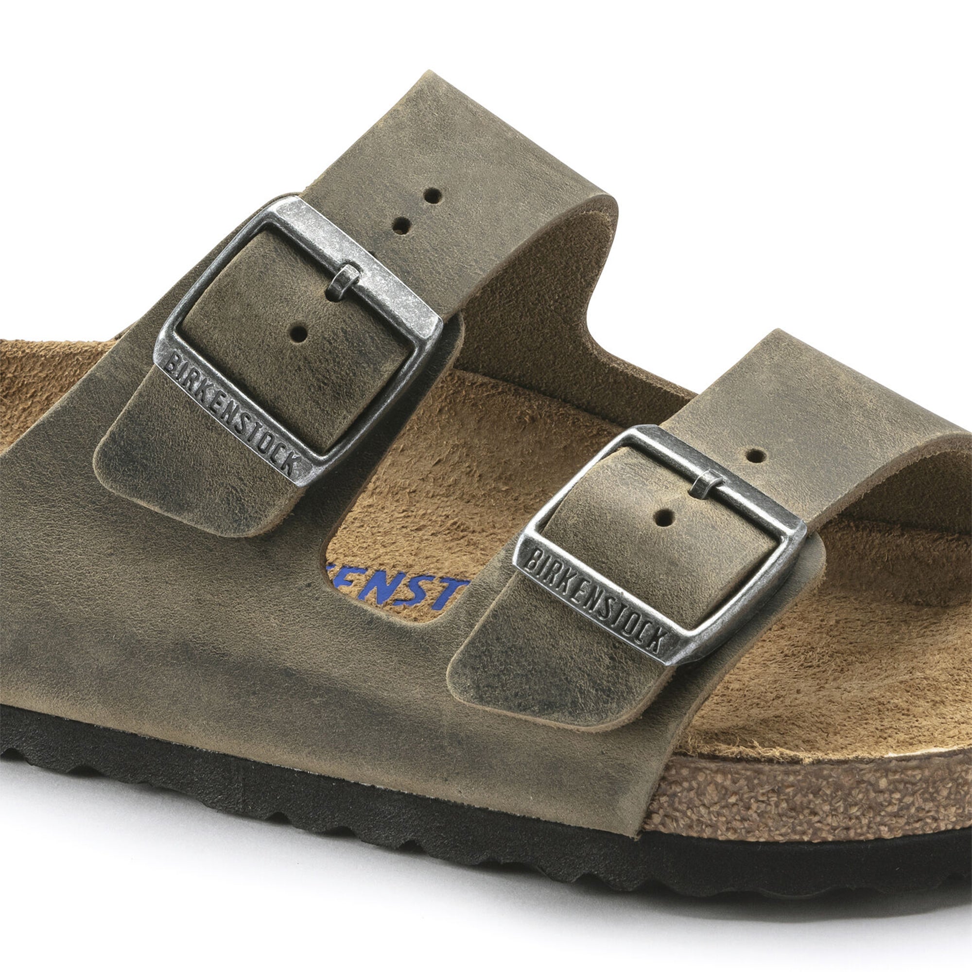 Birkenstock Arizona SFB Sandals - Faded Khaki Oiled Leather