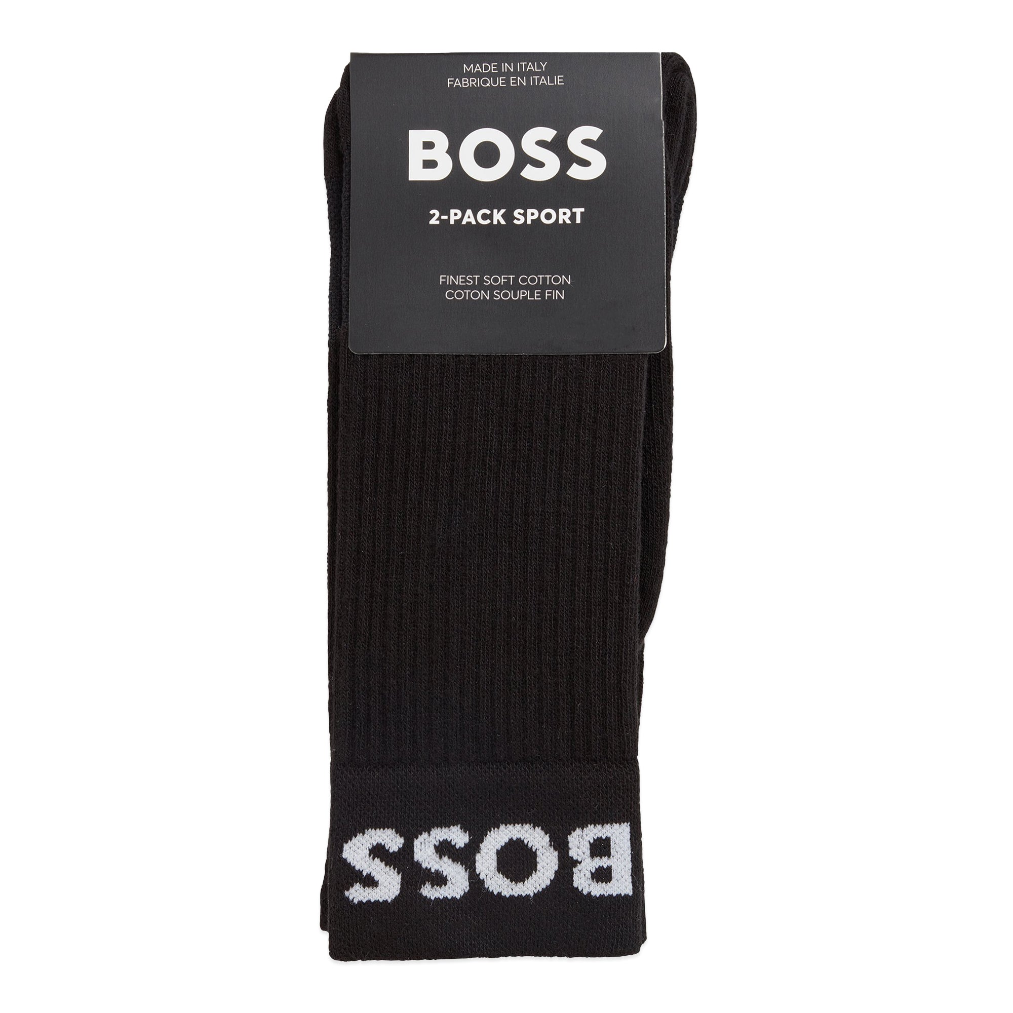 Boss 2 Pack RS Sport Socks - Black/Black