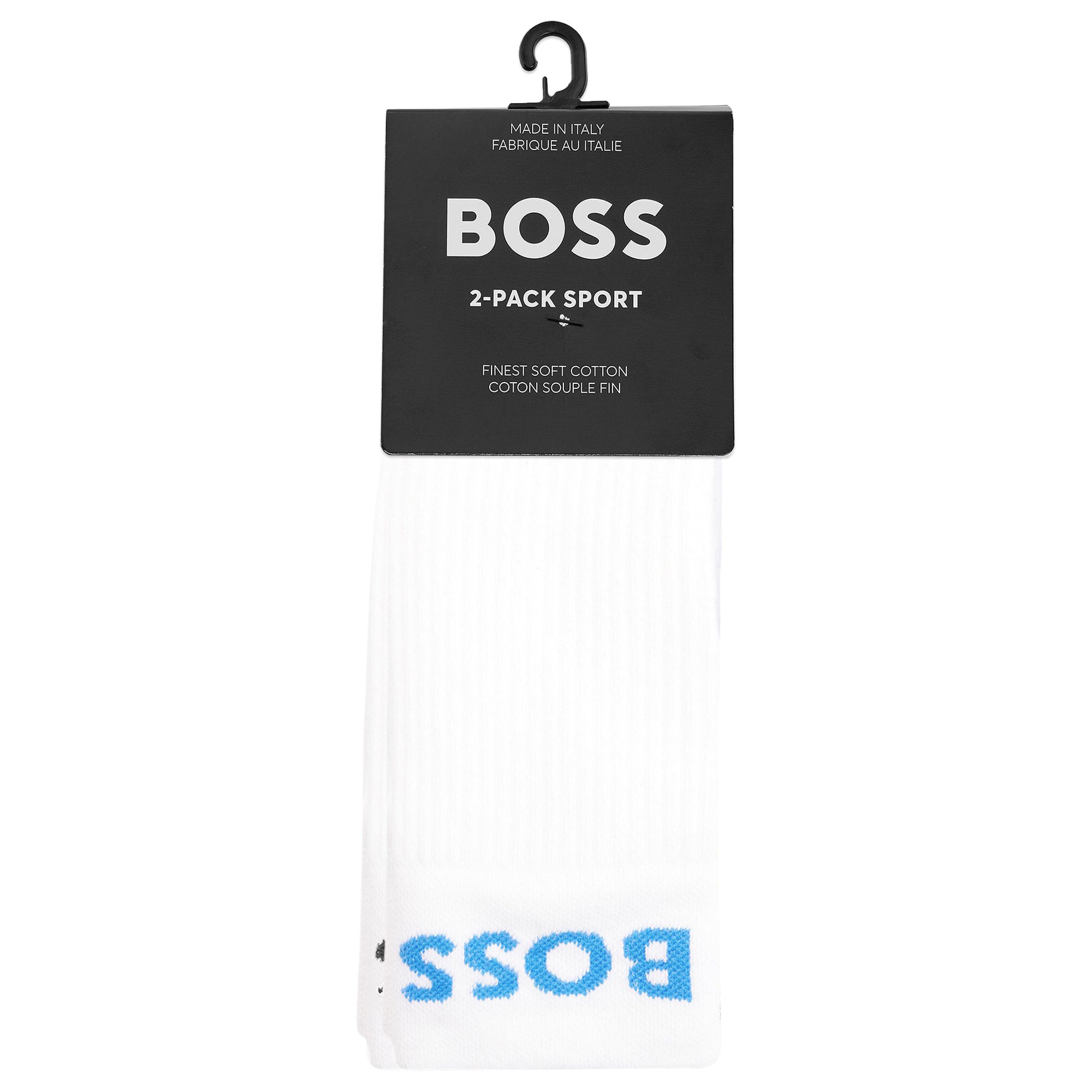 Boss 2 Pack RS Sport Socks - White/Electric Blue/Grey