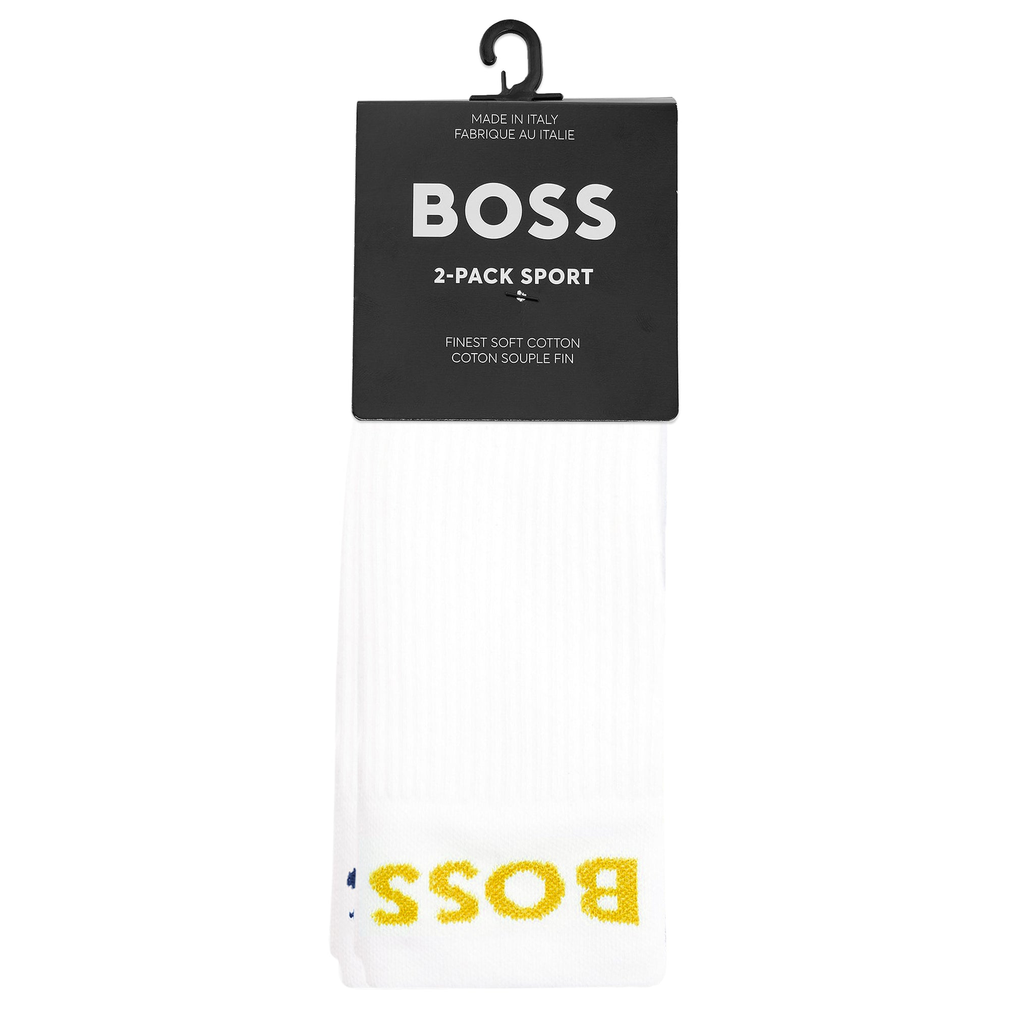 Boss 2 Pack RS Sport Socks - White/Yellow/Teal Blue