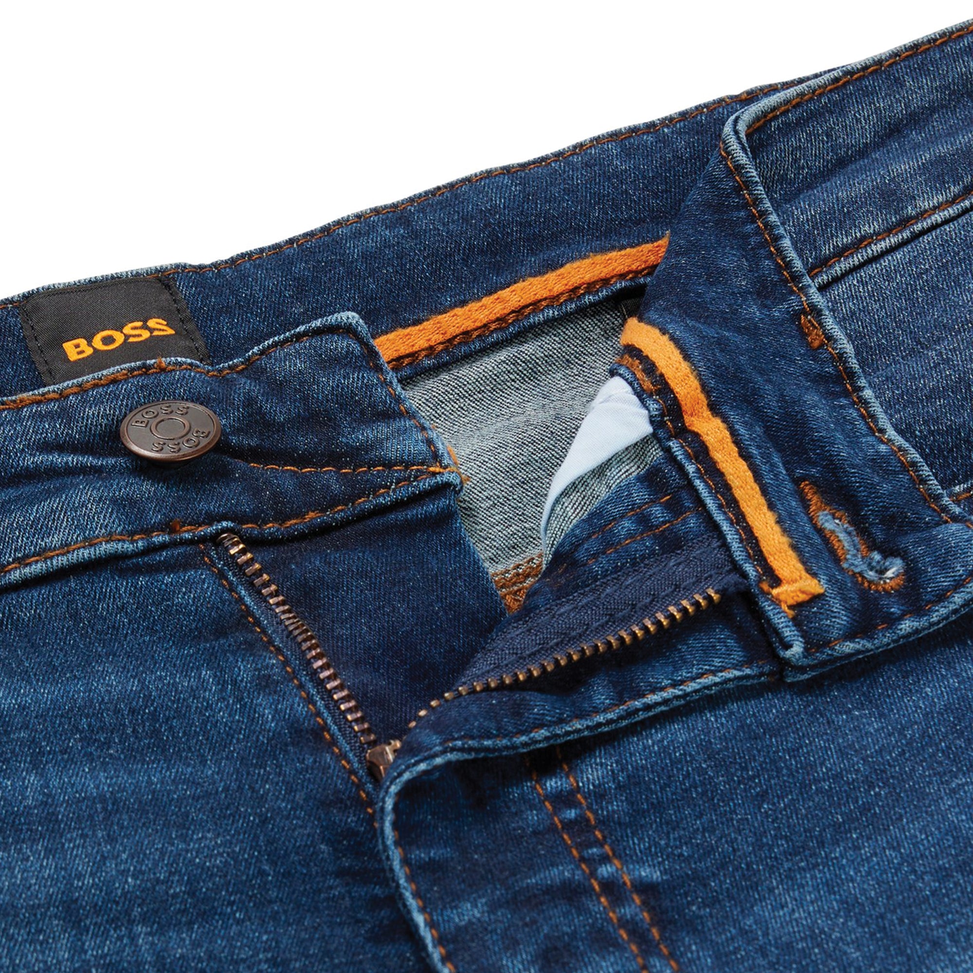 Boss Delaware Slim Fit Jeans - Motive Mid Blue Stretch