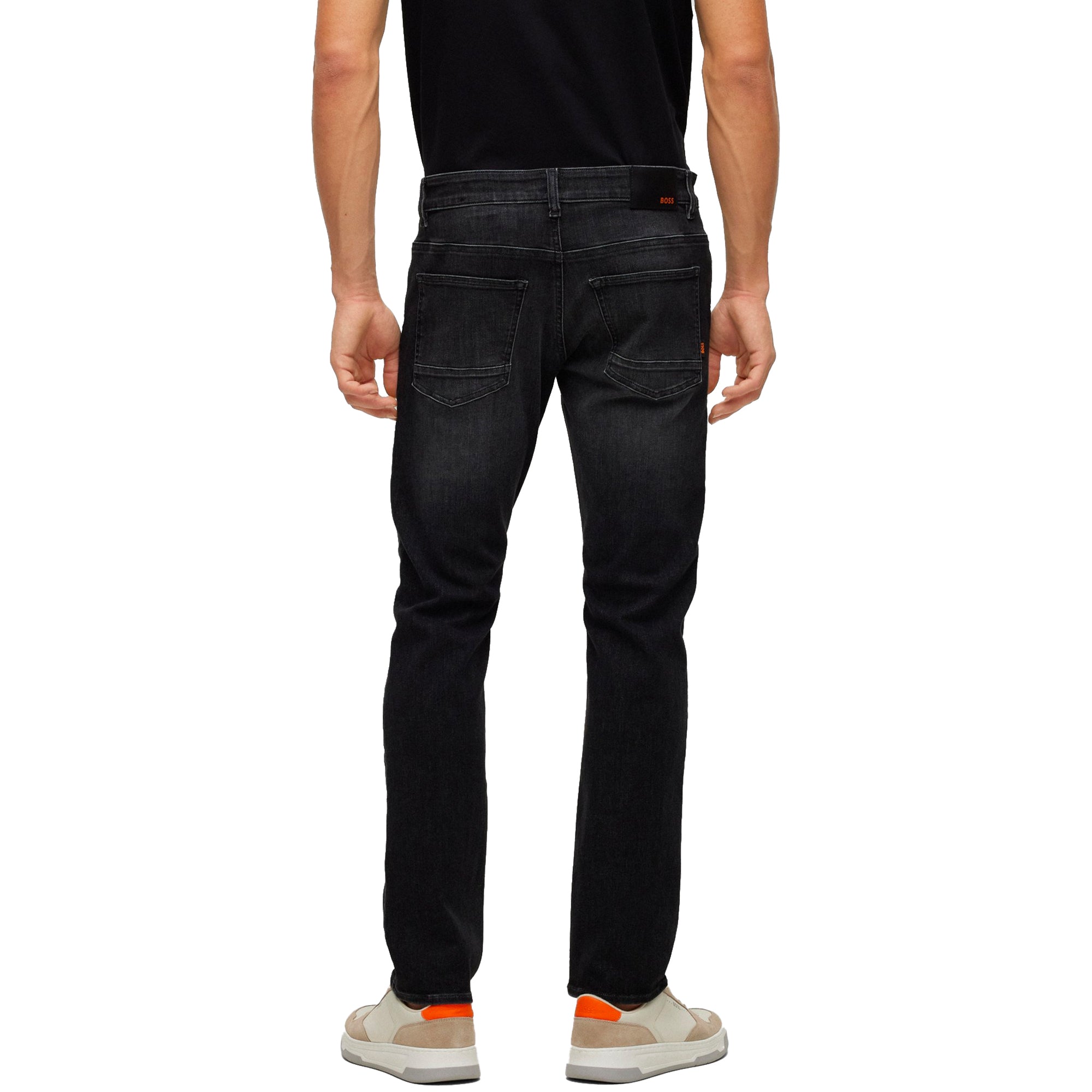 Boss Delaware Slim Fit Jeans - Pepper Charcoal Grey Stretch