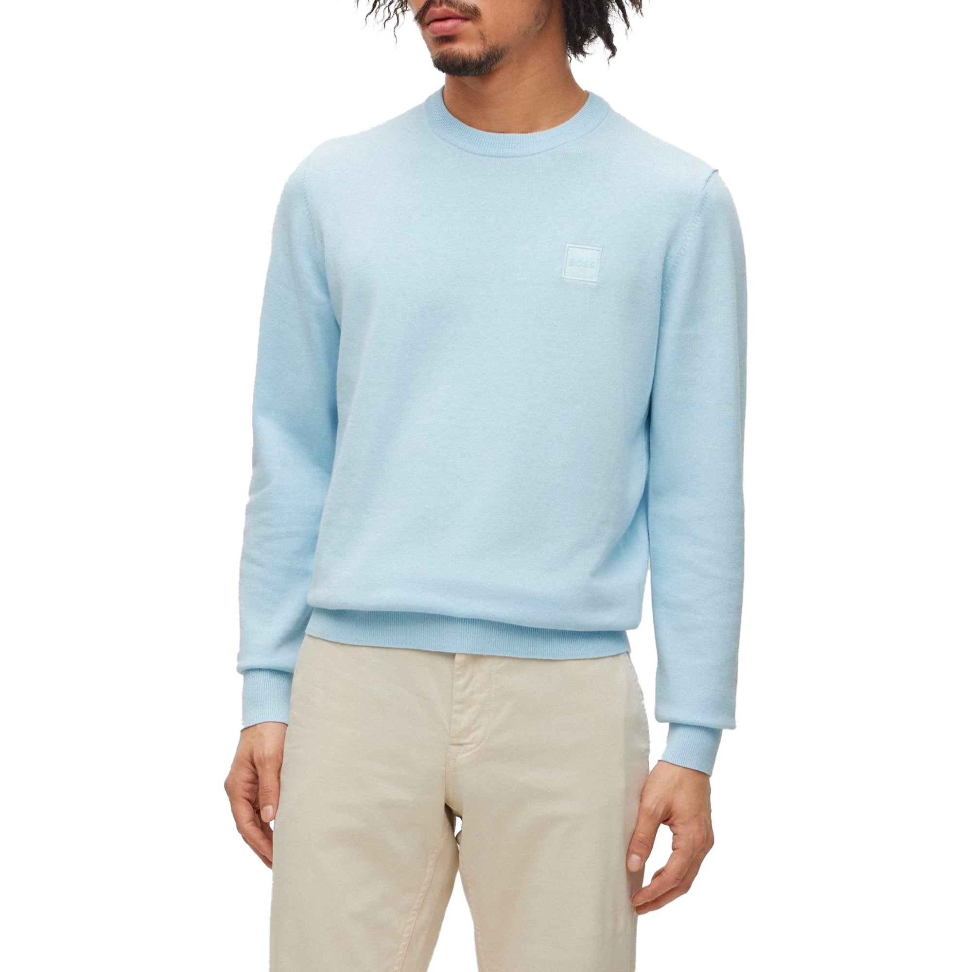 Boss Kanovano Crew Neck Knit - Sky Blue