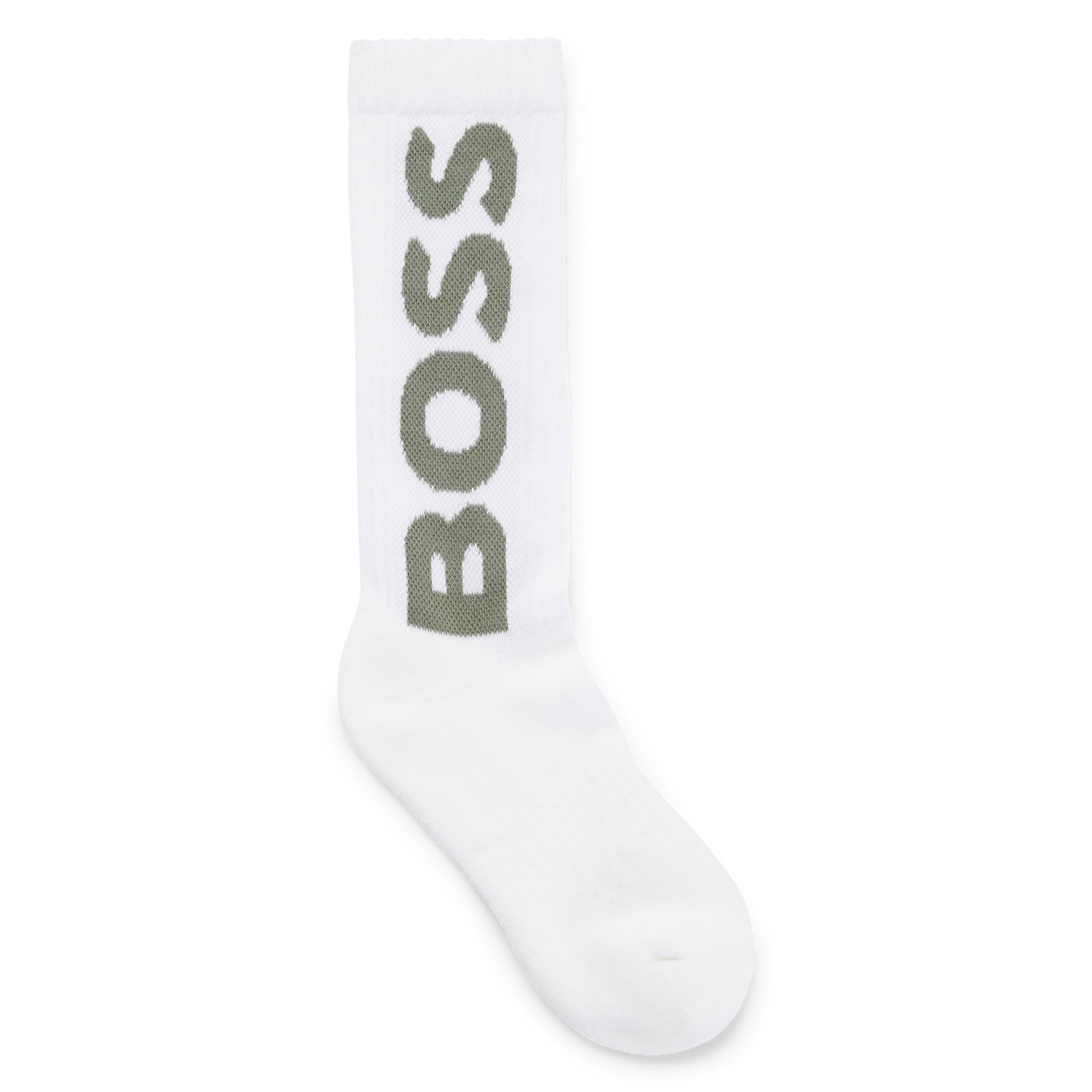 Boss Single Pack QS Rib Logo Sport Socks - White / Sage