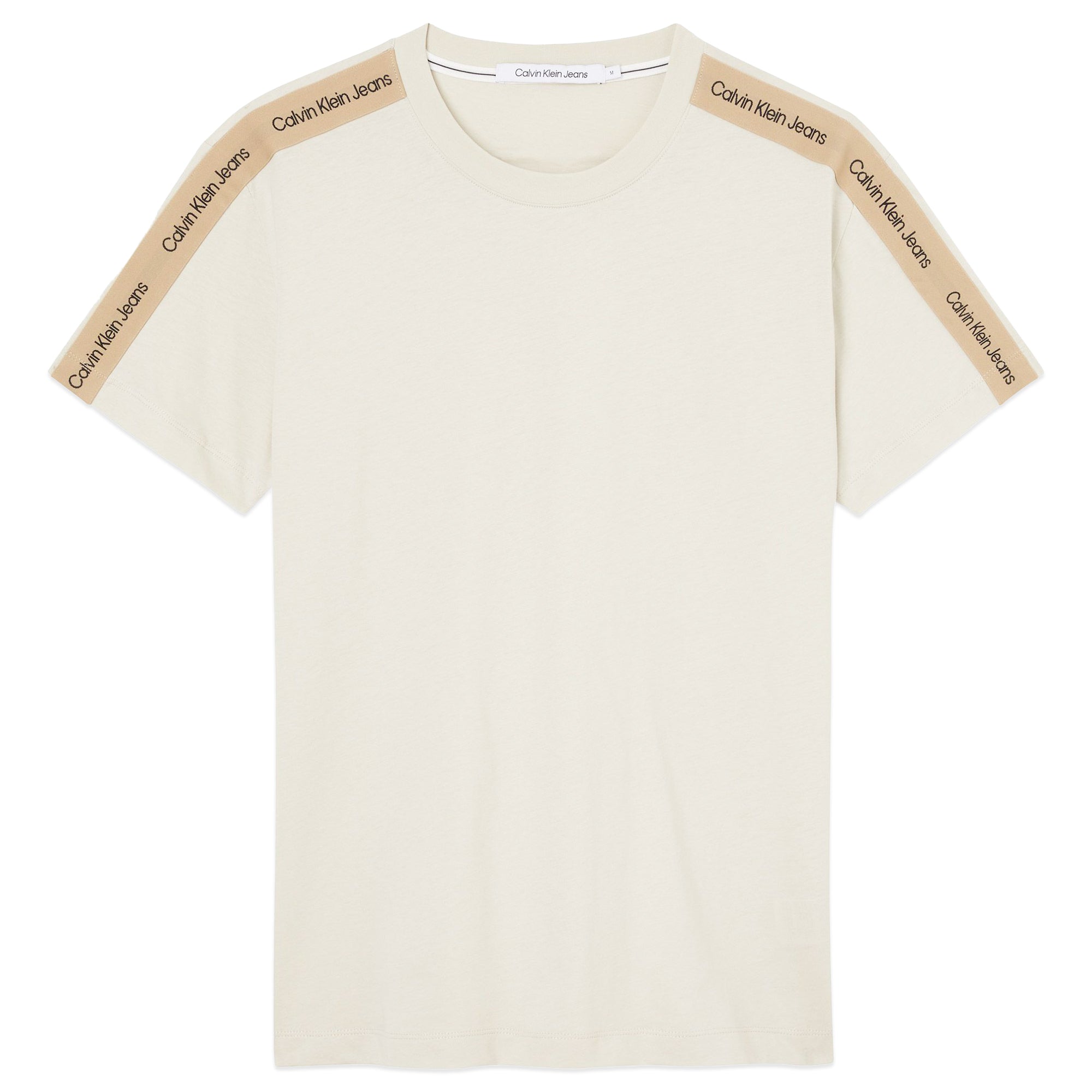 Calvin Klein Contrast Tape T-Shirt- Eggshell