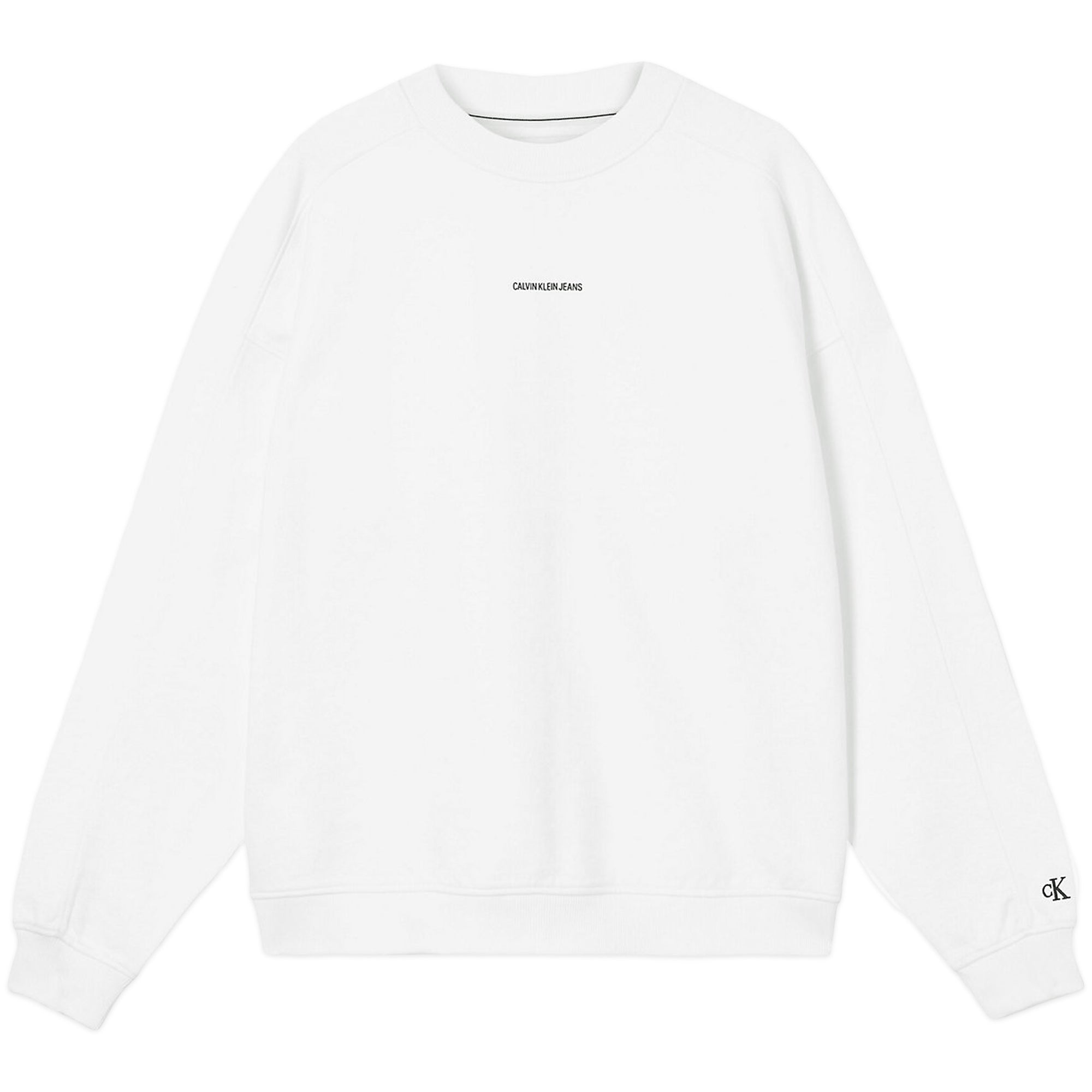 Calvin Klein Micro Branding Crew Sweat - White