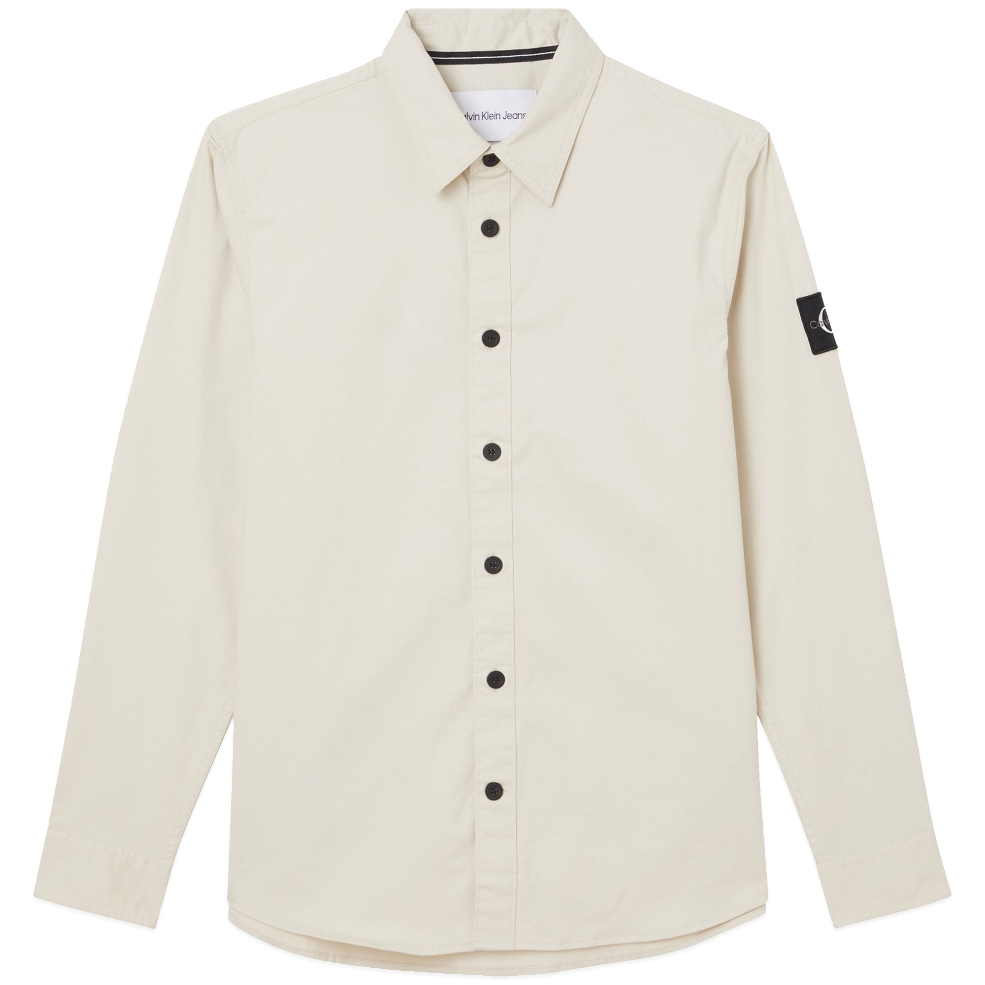 Calvin Klein Monogram Logo Relaxed Overshirt - Eggshell