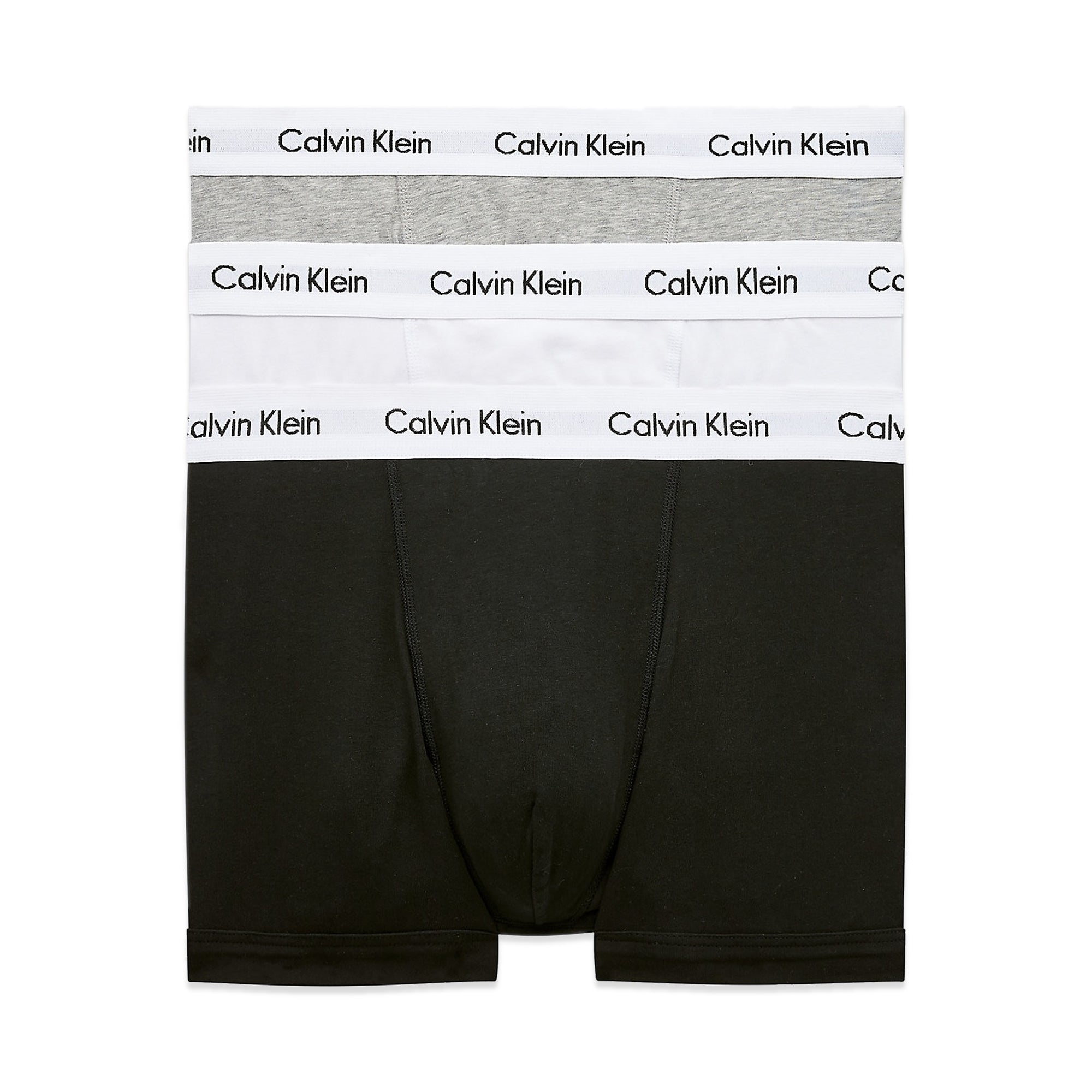 Calvin Klein Low Rise Cotton Stretch Trunks - Black/White/Grey