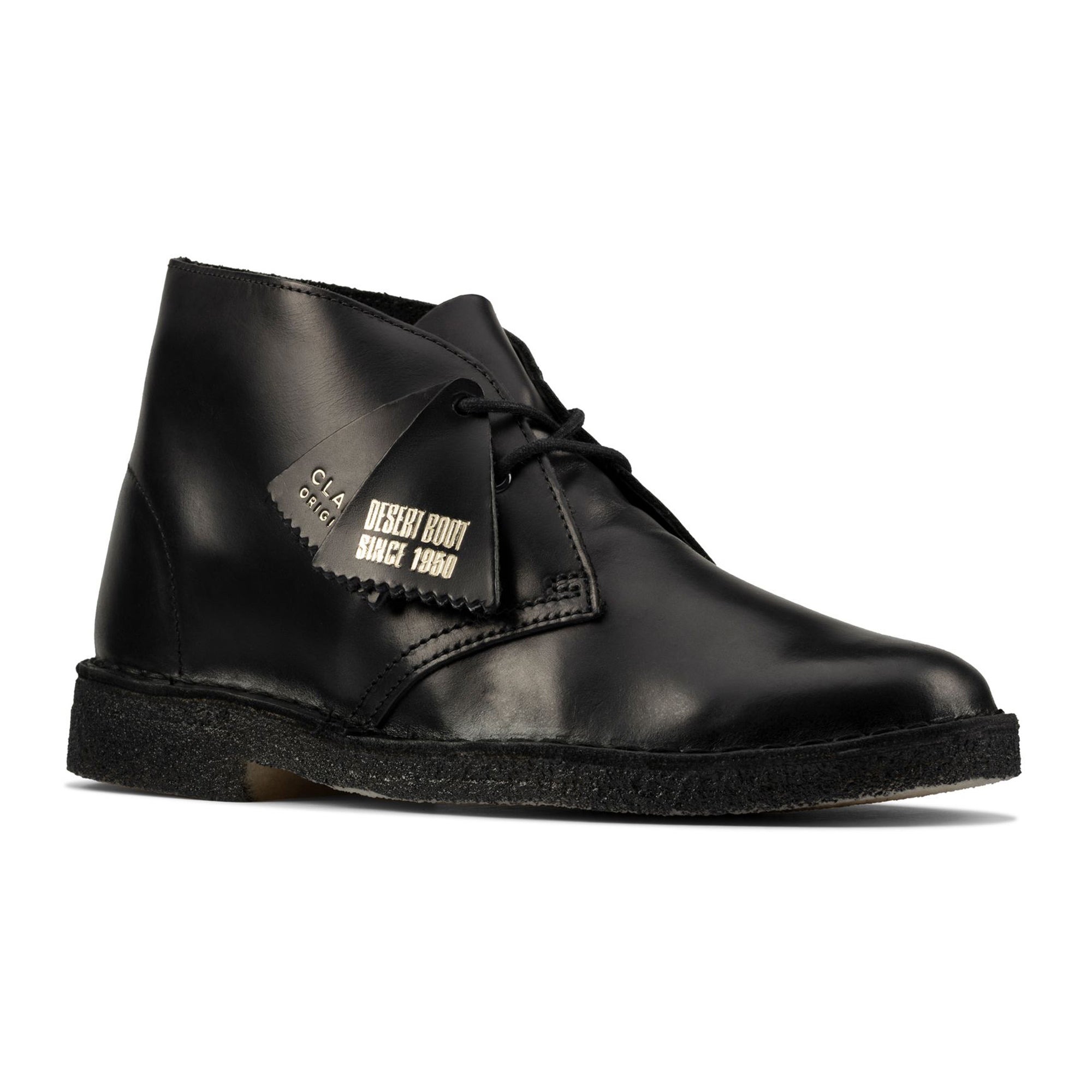 Clarks Originals New Desert Boot - Polished Black