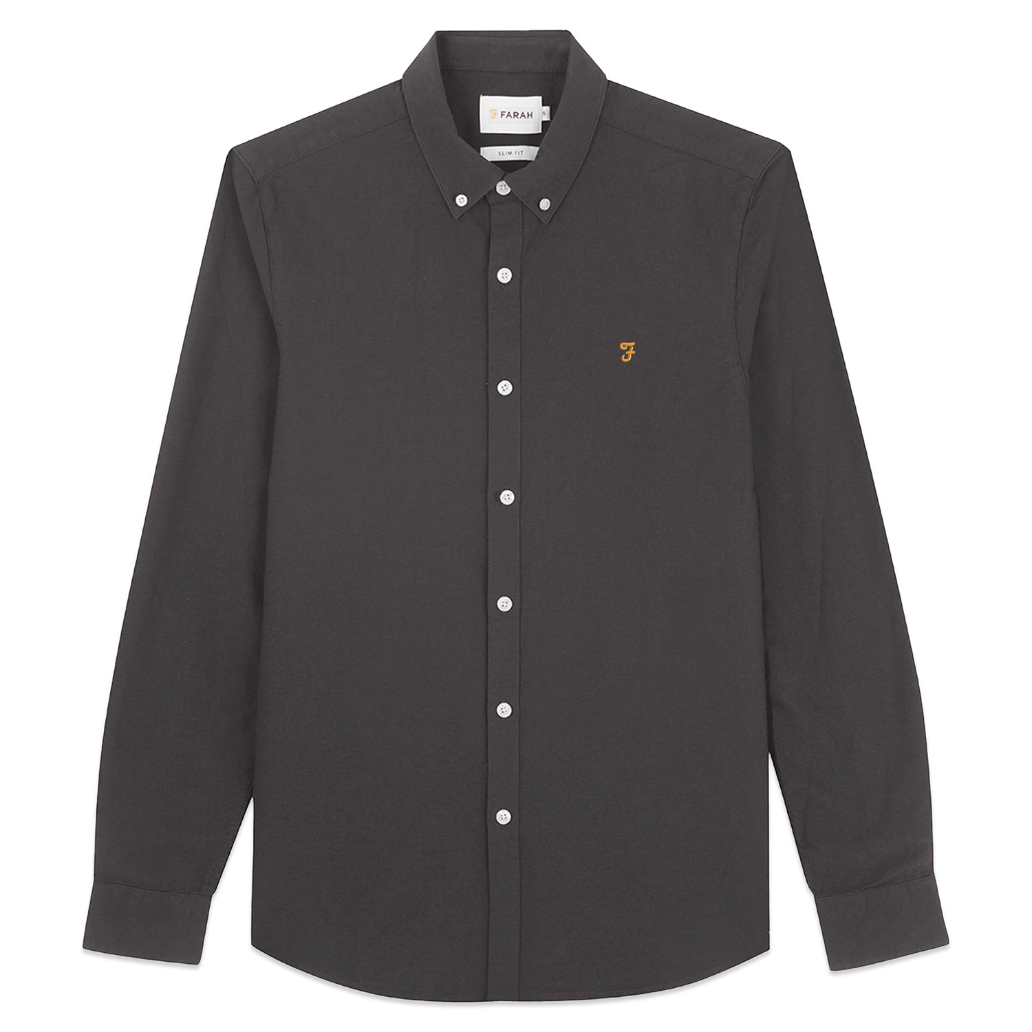 Farah Brewer New Slim Fit Oxford Shirt - Farah Grey