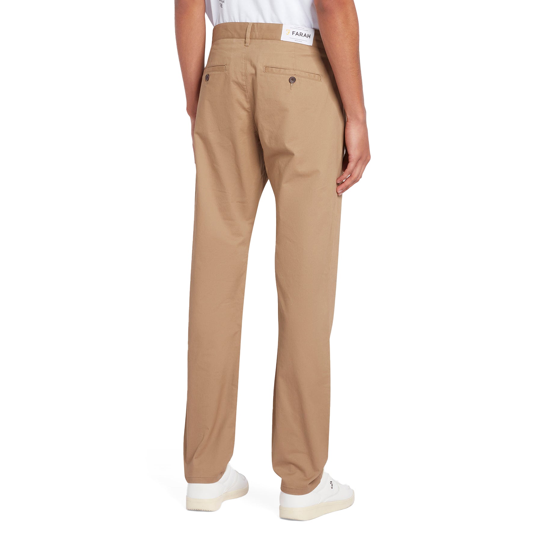 Farah Elm Regular Fit Twill Chinos - Beige