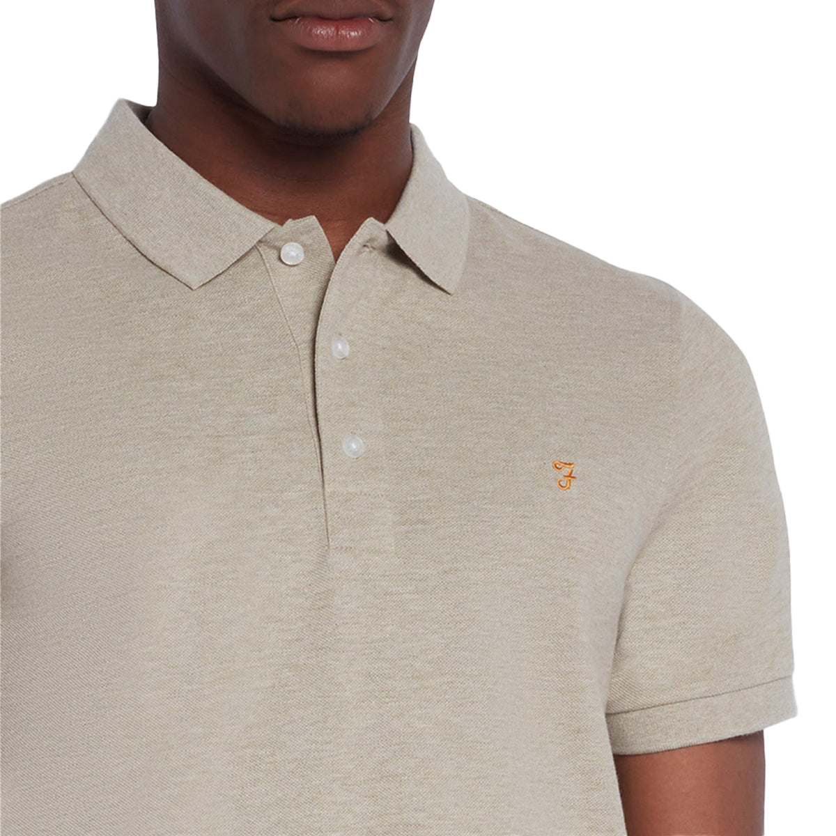 Farah New Blanes Polo - Smoky Brown Marl