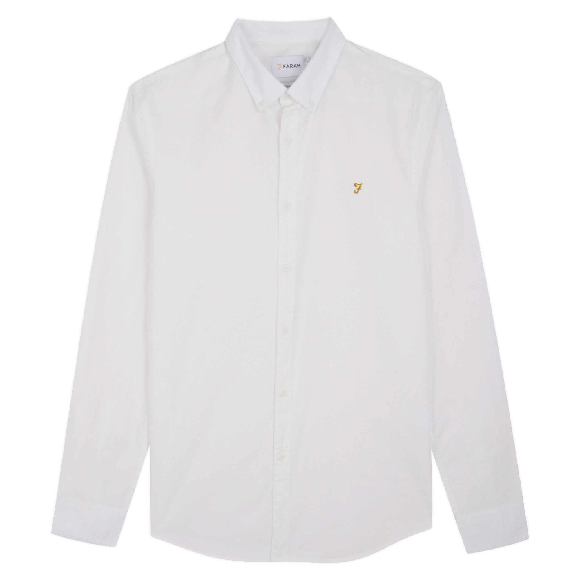 Farah Brewer New Slim Fit Oxford Shirt - White