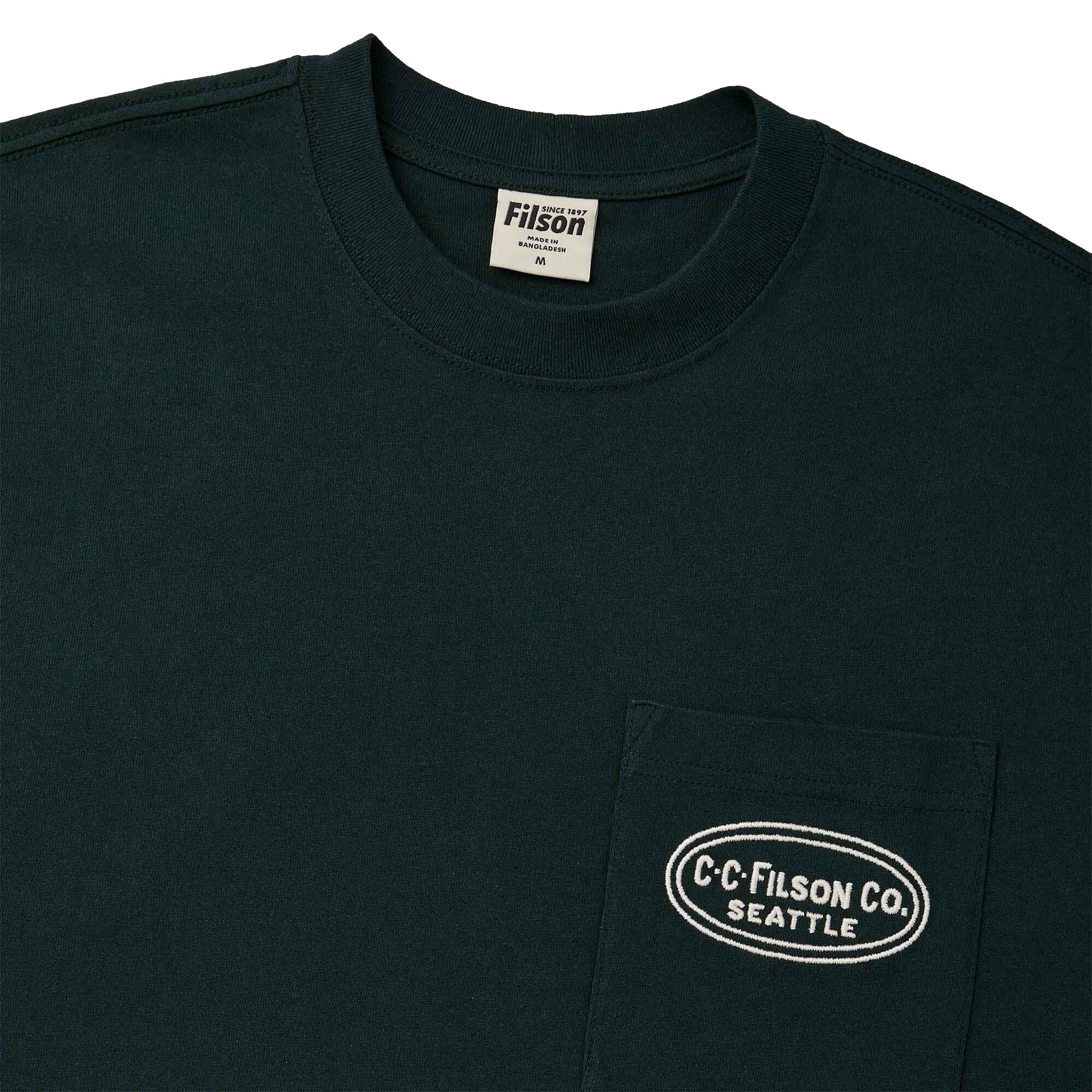 Filson SS Embroidered Pocket T-Shirt - Fir Oval