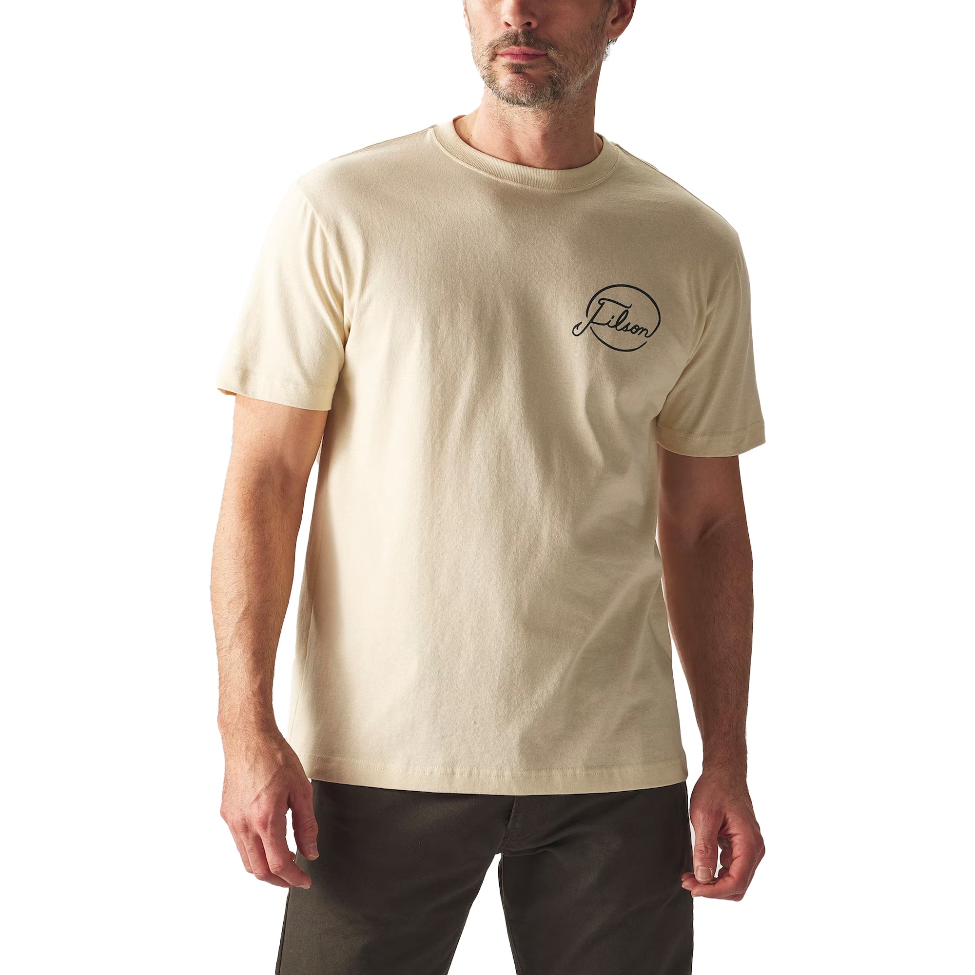 Filson SS Pioneer Graphic T-Shirt - Stone / Fishing Tourney