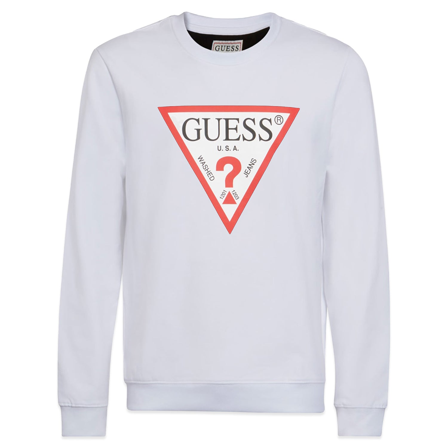 Guess Audley Fleece Crew Sweat - White