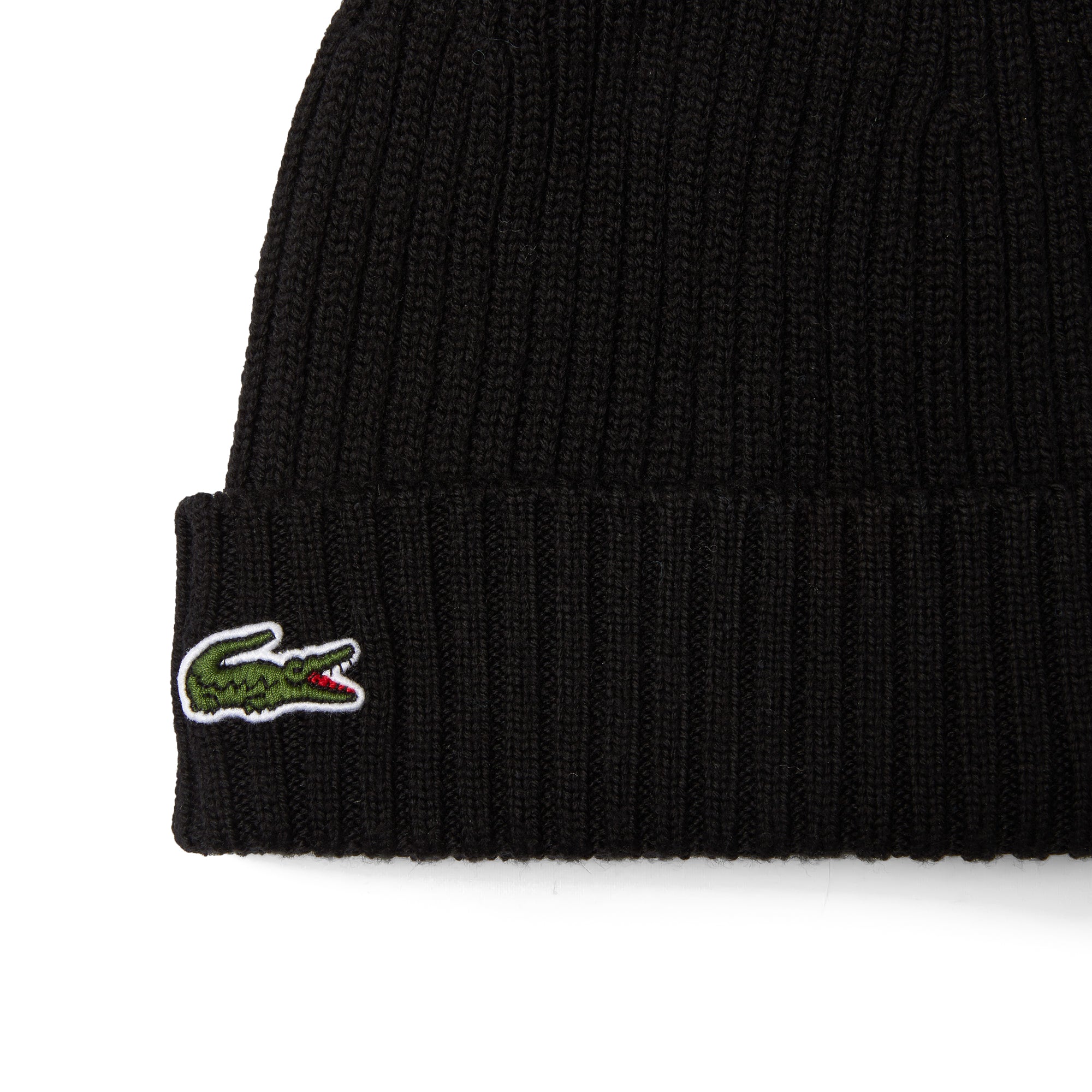 Lacoste RB0001 Knitted Wool Beanie - Black