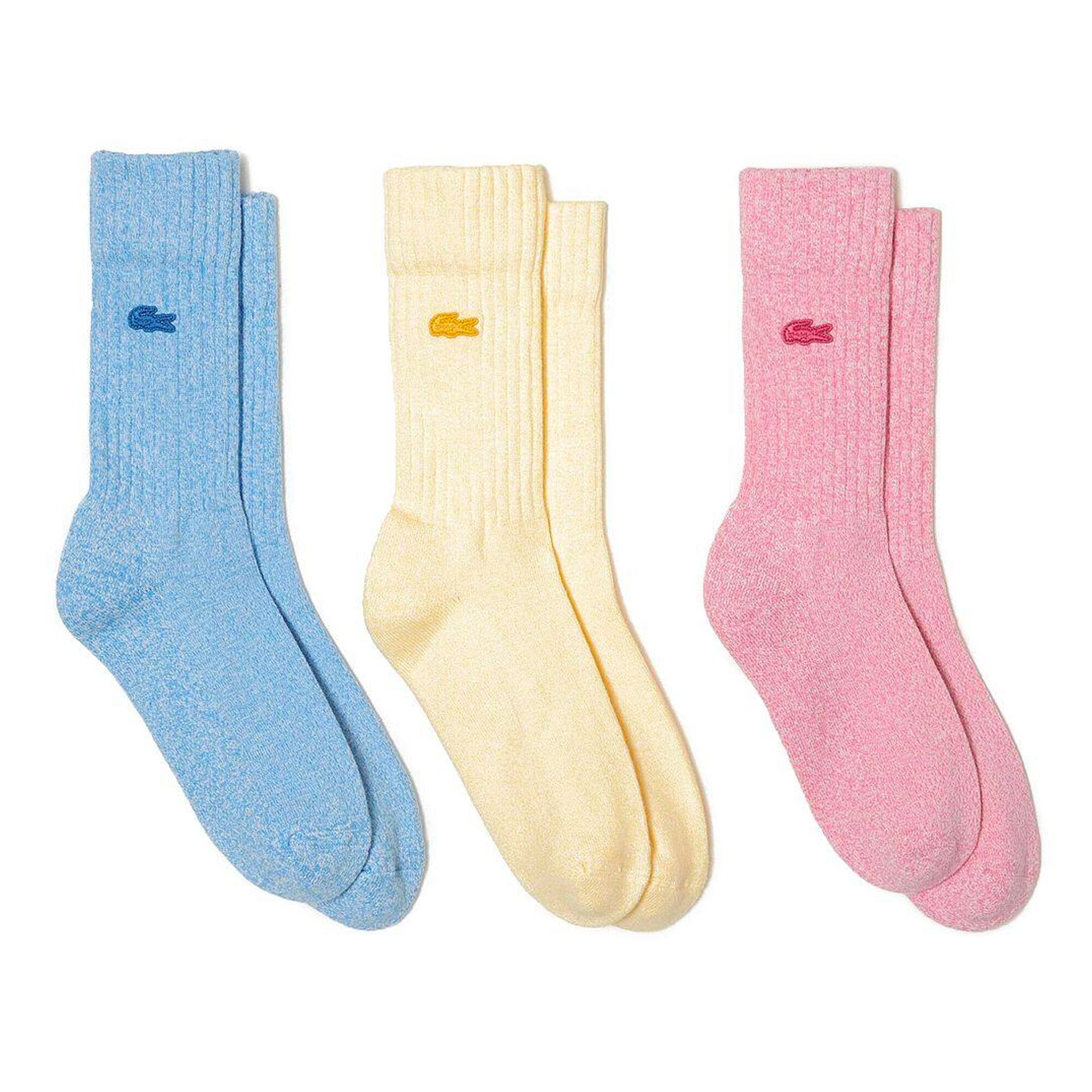 Lacoste Sport Socks 3 Pack RA6868 - Yellow/Pink/Sky