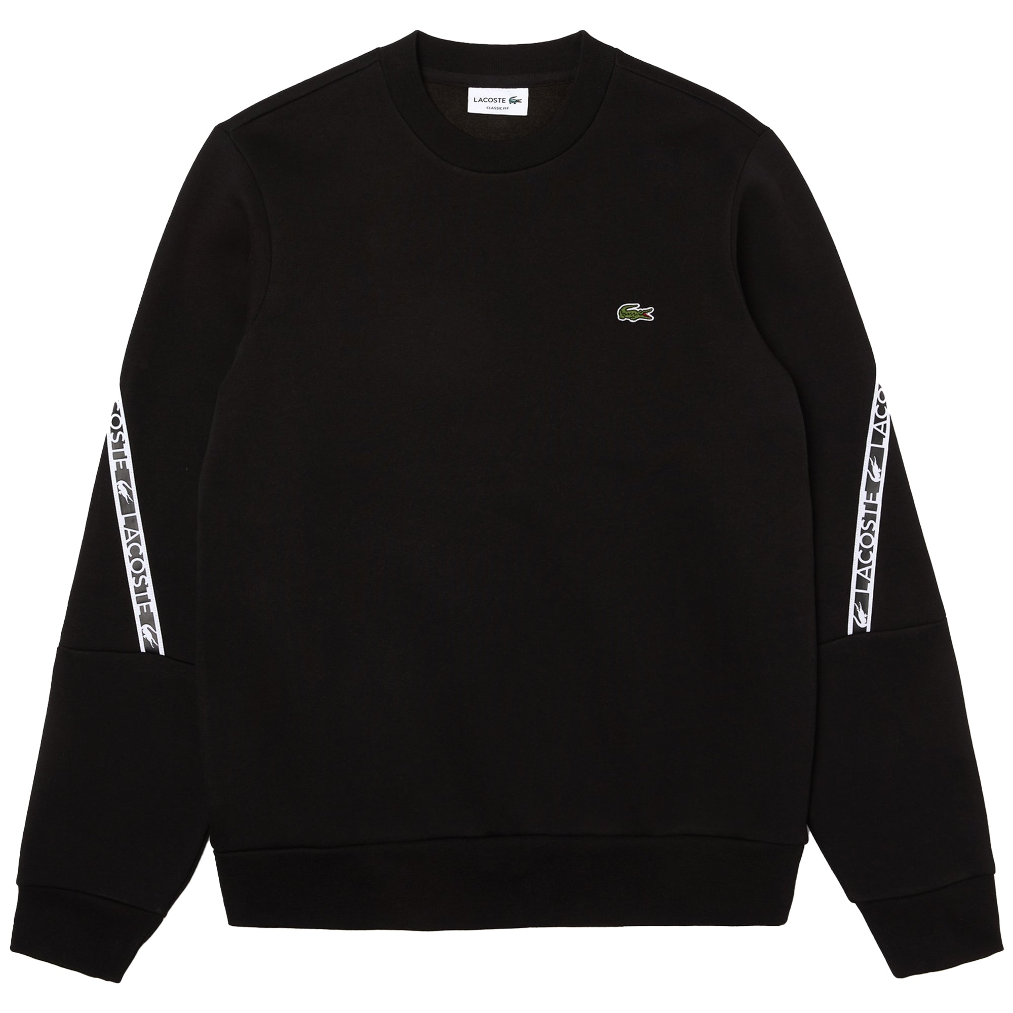 Lacoste Tape Sleeve Crew Sweat SH9884 - Black